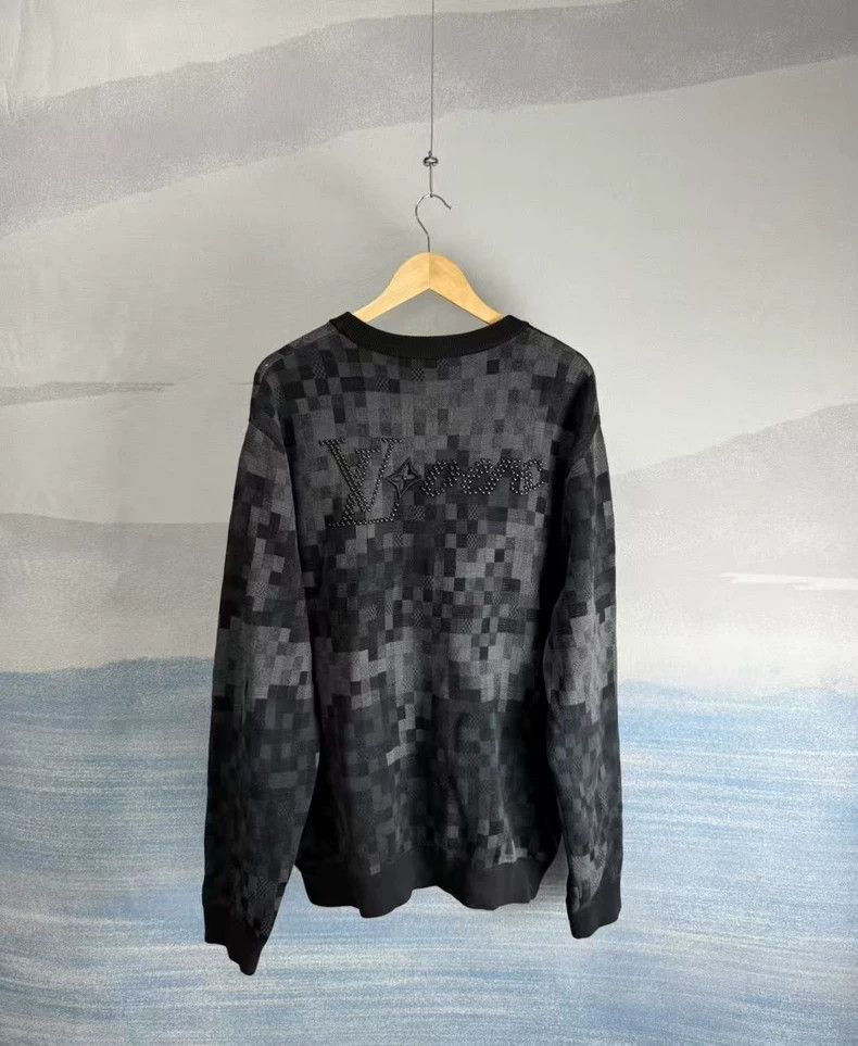 Louis Vuitton Louis Vuitton Louis Vuitton Black Gray Checkered Sweater-2 Size US XXL / EU 58 / 5 - 3 Thumbnail