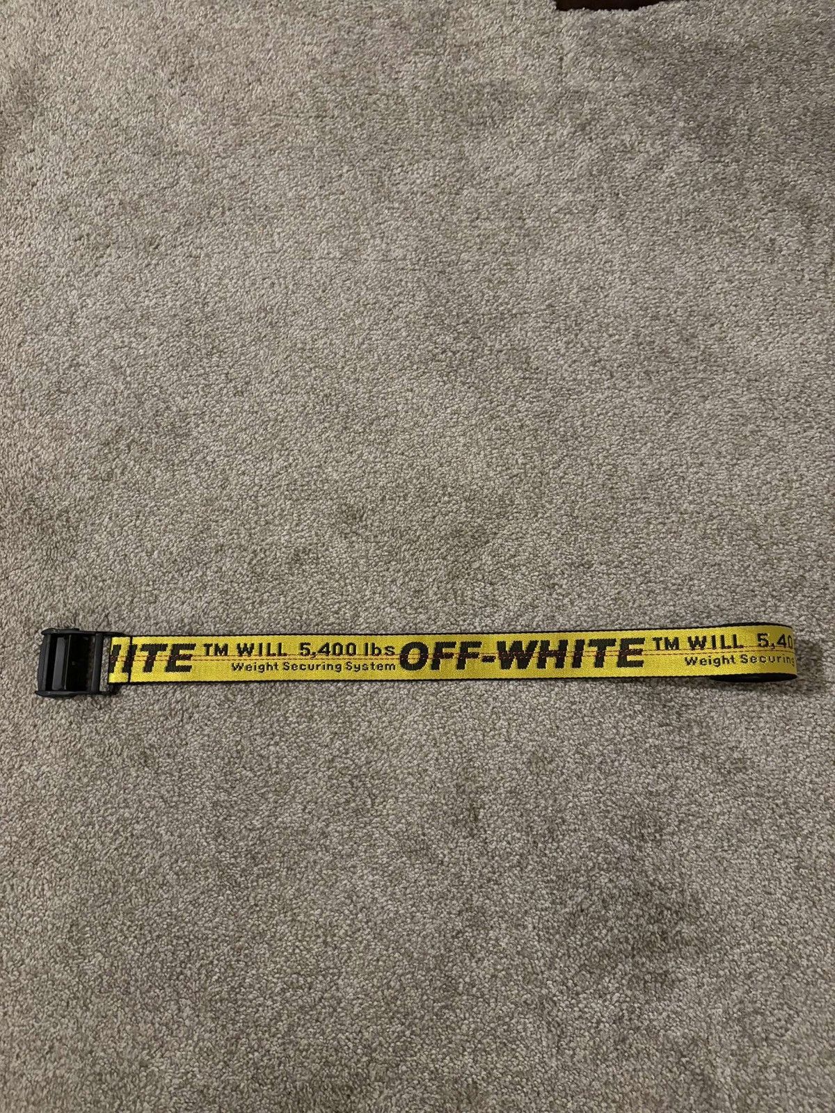 image of Off White Off-White Classic Mini Industrial Belt ‘Yellow/black’, Men's