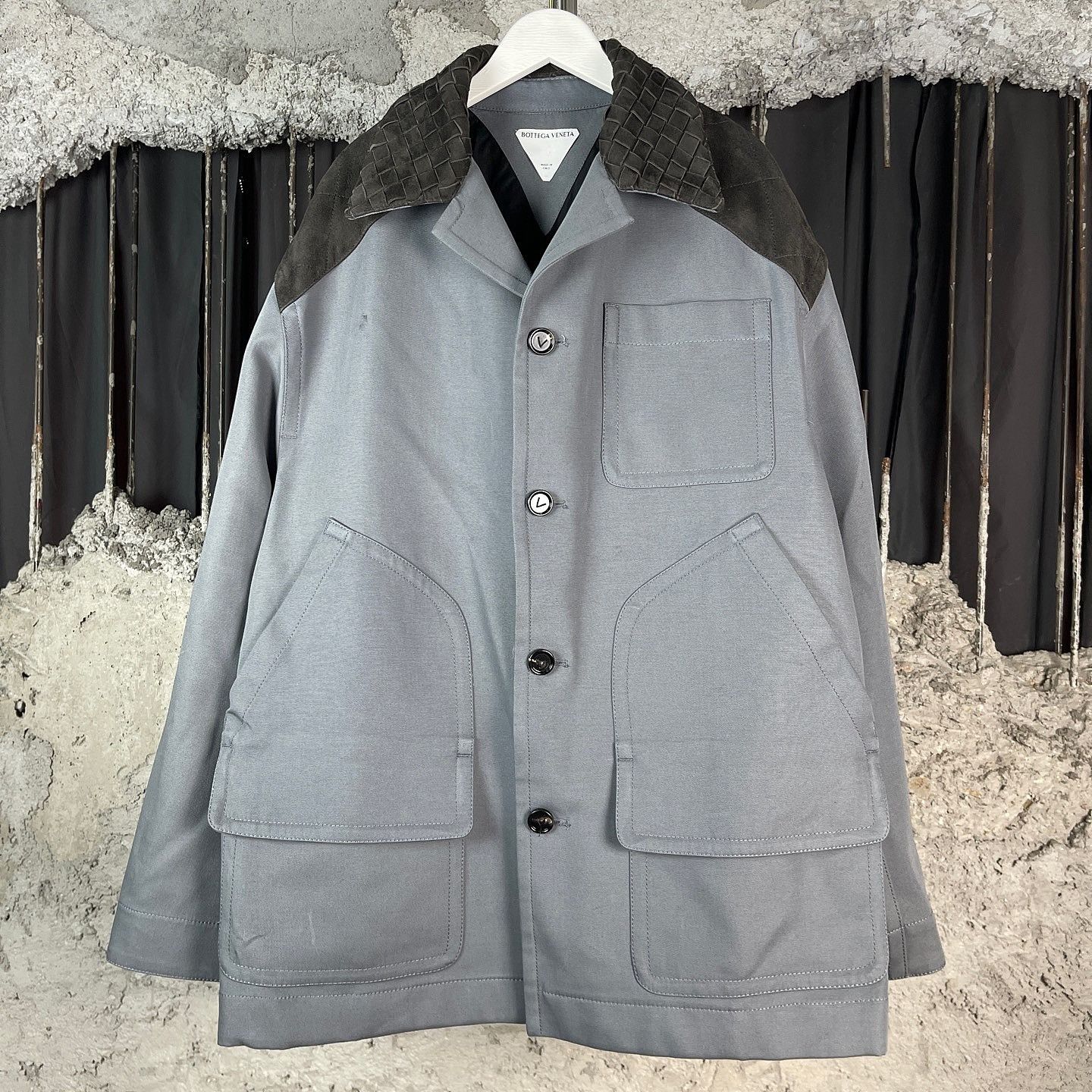 Bottega Veneta Bottega Veneta Intrecciato Collar Cotton Jacket Size S Size US S / EU 44-46 / 1 - 1 Thumbnail