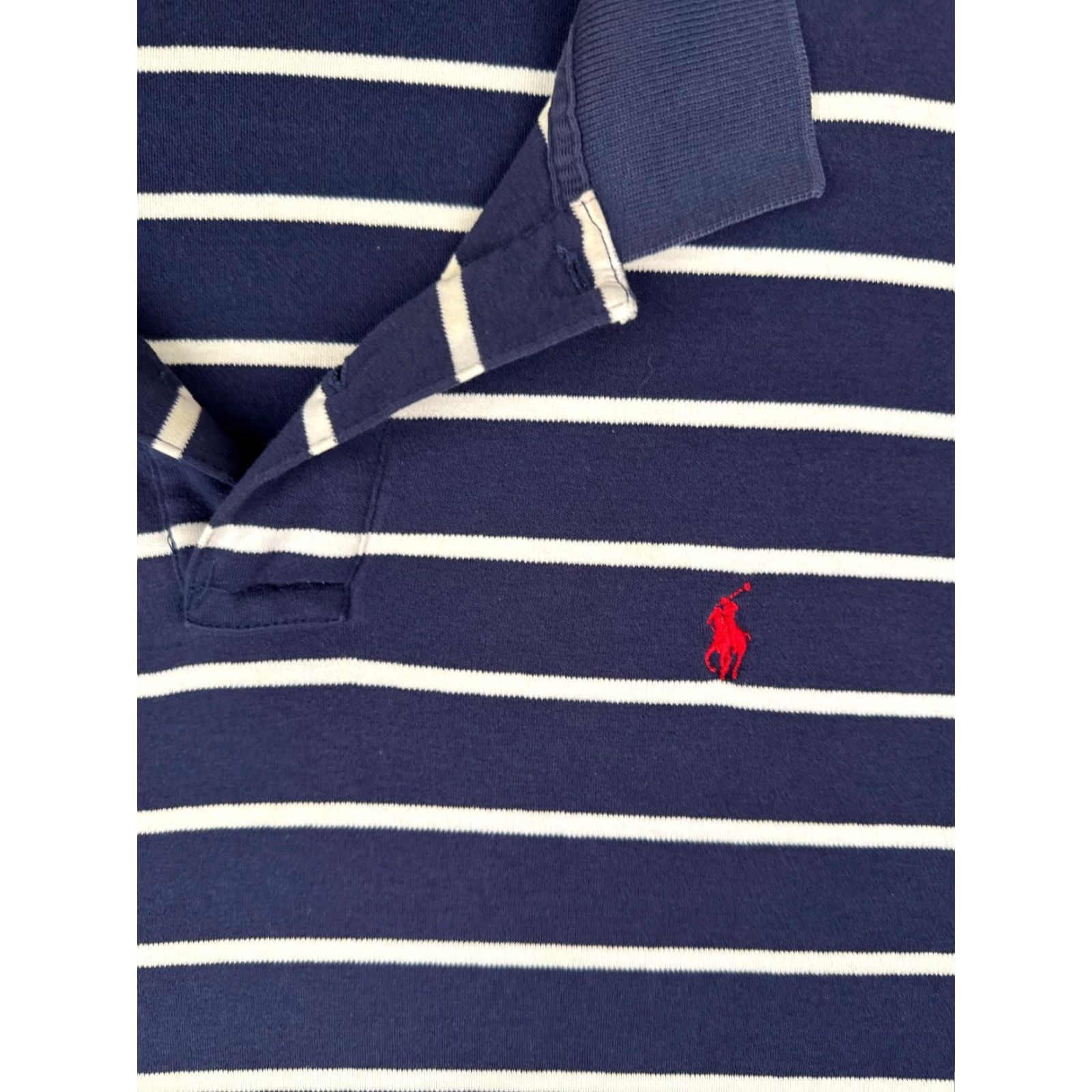 Ralph Lauren VINTAGE Ralph Lauren Polo Shirt Men XL Blue White Stripe 100% Cotton Slim Classic Logo Size US XL / EU 56 / 4 - 6 Thumbnail