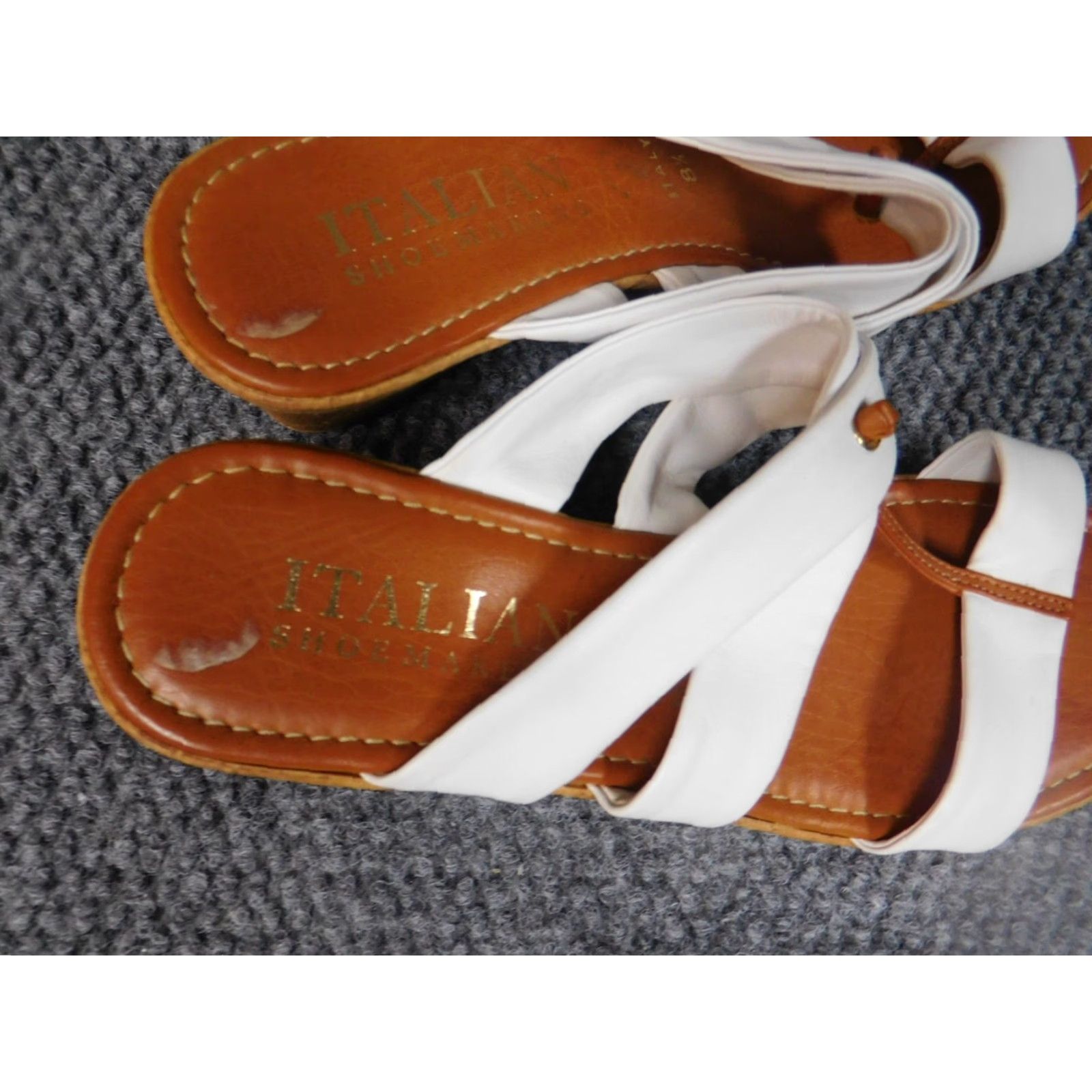 Vintage Italian Shoemakers Womens Heels Mule Block Open Toe Buckle Strap Leather Brown 8.5 High Heel Women’s Shoes Size 8.5 Brown Size US 7 / IT 37 - 5 Thumbnail