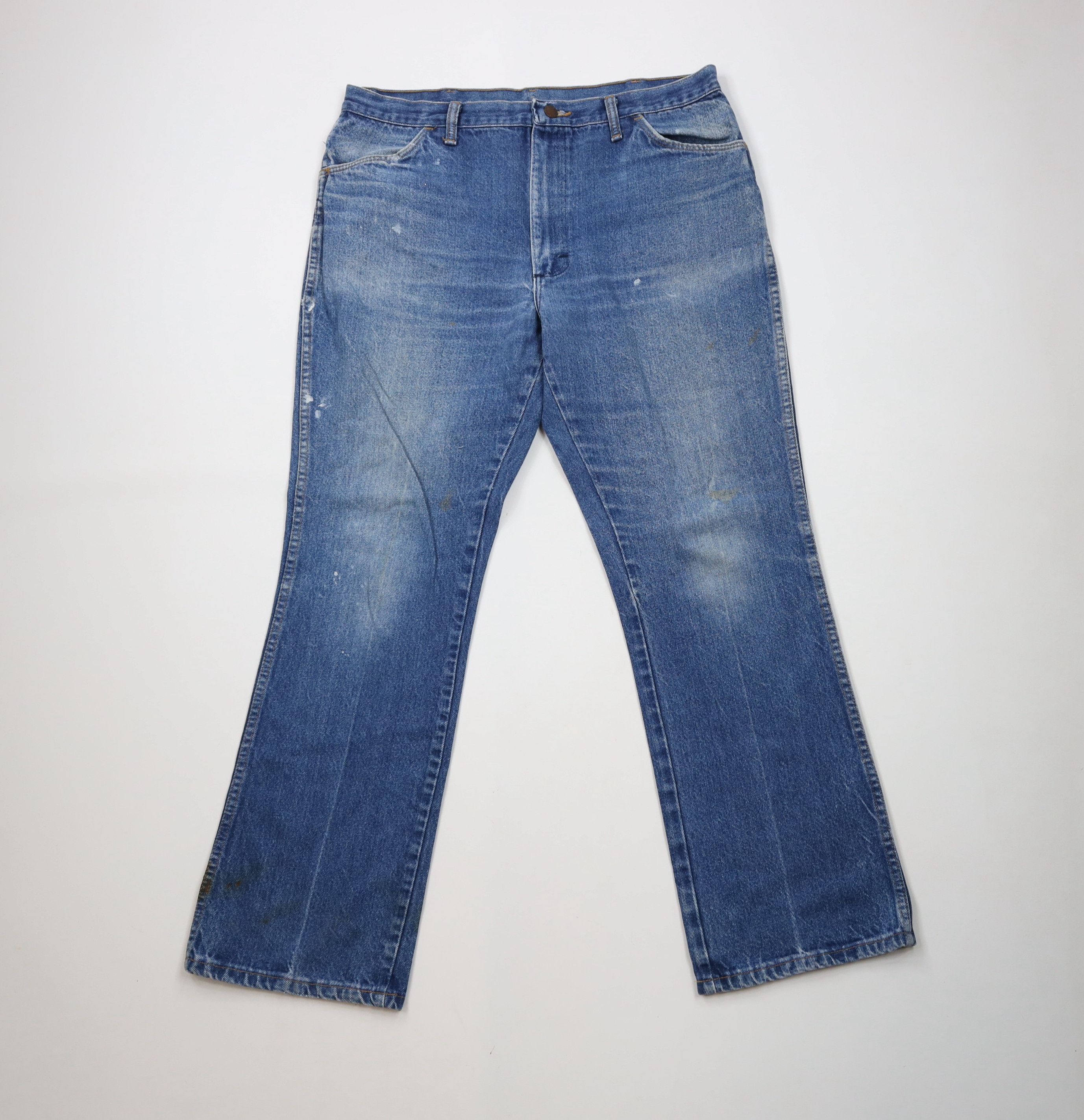 Vintage Vintage 90s Streetwear Flared Wide Leg Denim Jeans Blue USA Size US 36 / EU 52 - 1 Thumbnail