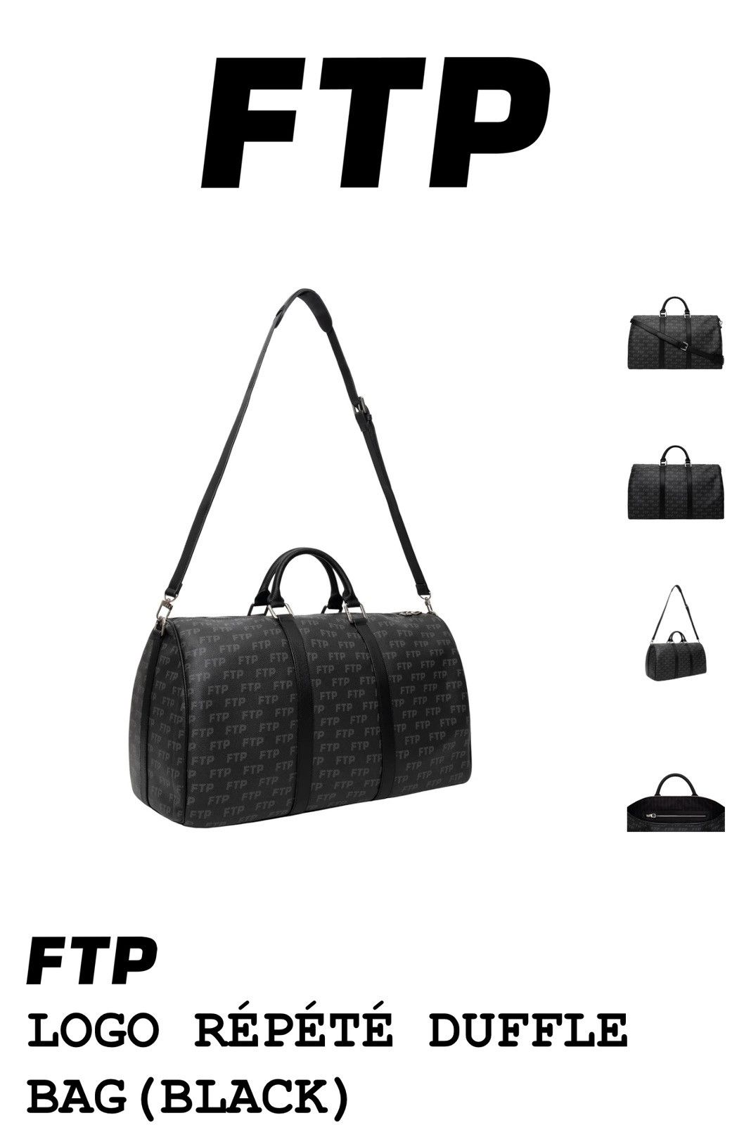 Fuck The Population FTP Damier Duffel bag with strap (black) Size ONE SIZE - 15 Thumbnail