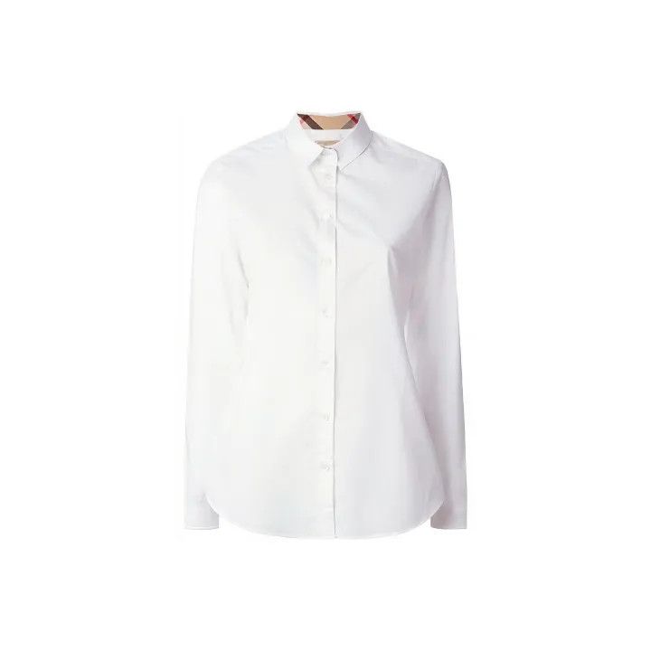 Burberry Burberry White Long Sleeve Button-Up Shirt 0079 Size M / US 6-8 / IT 42-44 - 1 Thumbnail