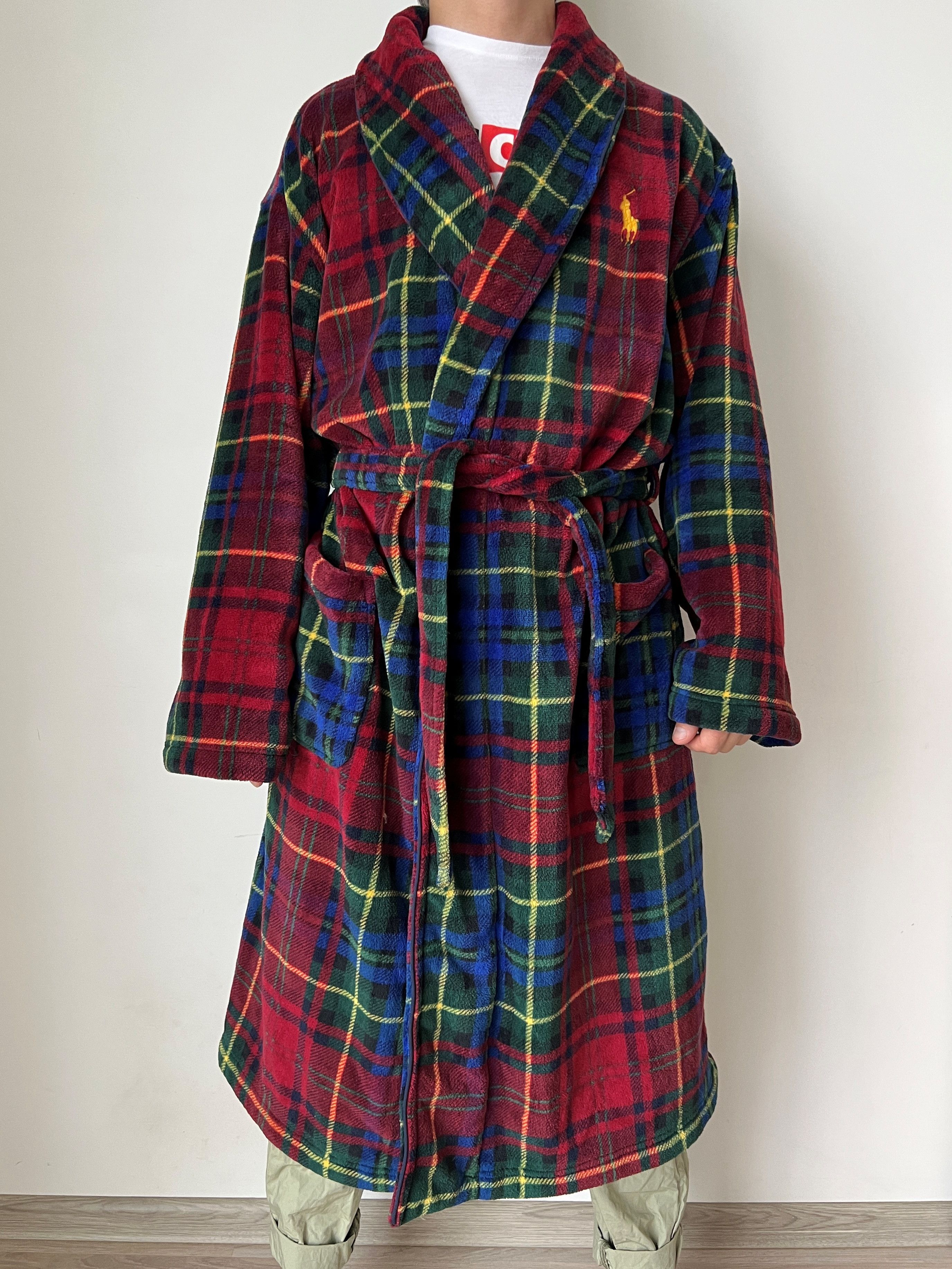 Polo Ralph Lauren Polo Ralph Lauren Plaid Robe Luxury Sleepwear Big Pony Logo Size US XL / EU 56 / 4 - 2 Thumbnail