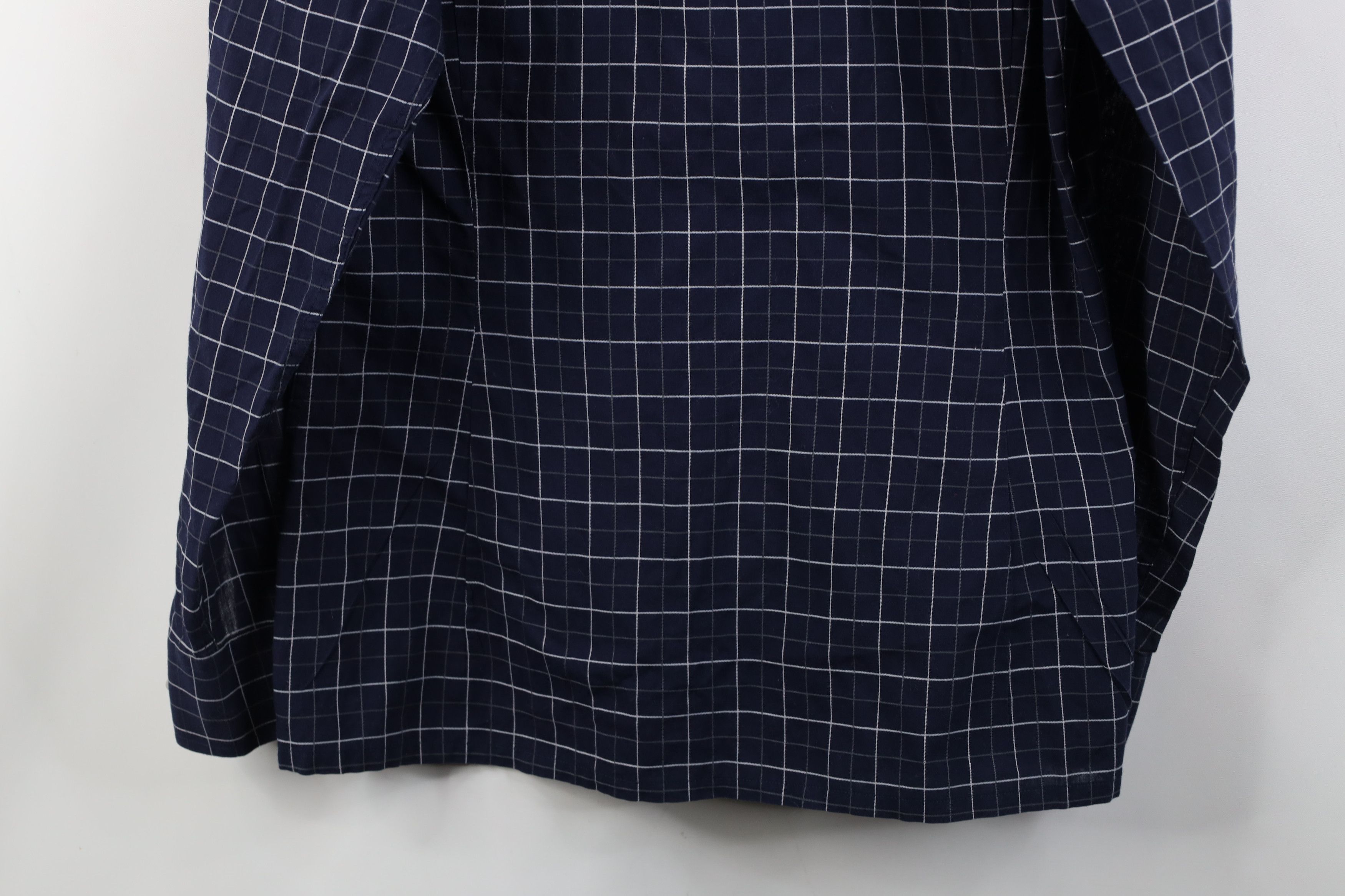 Givenchy Vintage 90s Givenchy Knit Collared Button Shirt Blue Plaid Size US M / EU 48-50 / 2 - 13 Thumbnail