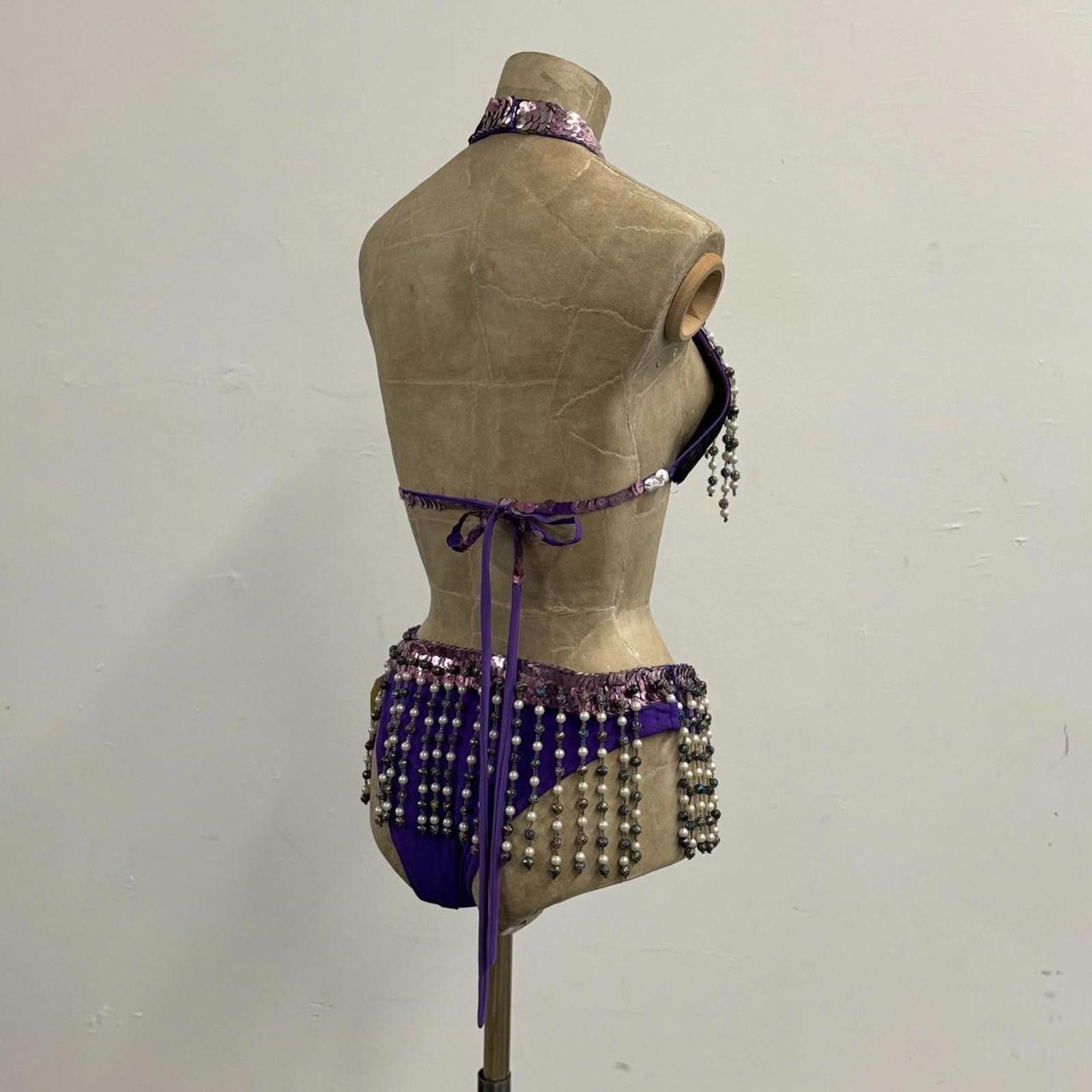 Other Vintage Purple & Silver Sequin Showgirl Costume Set Size ONE SIZE - 4 Thumbnail