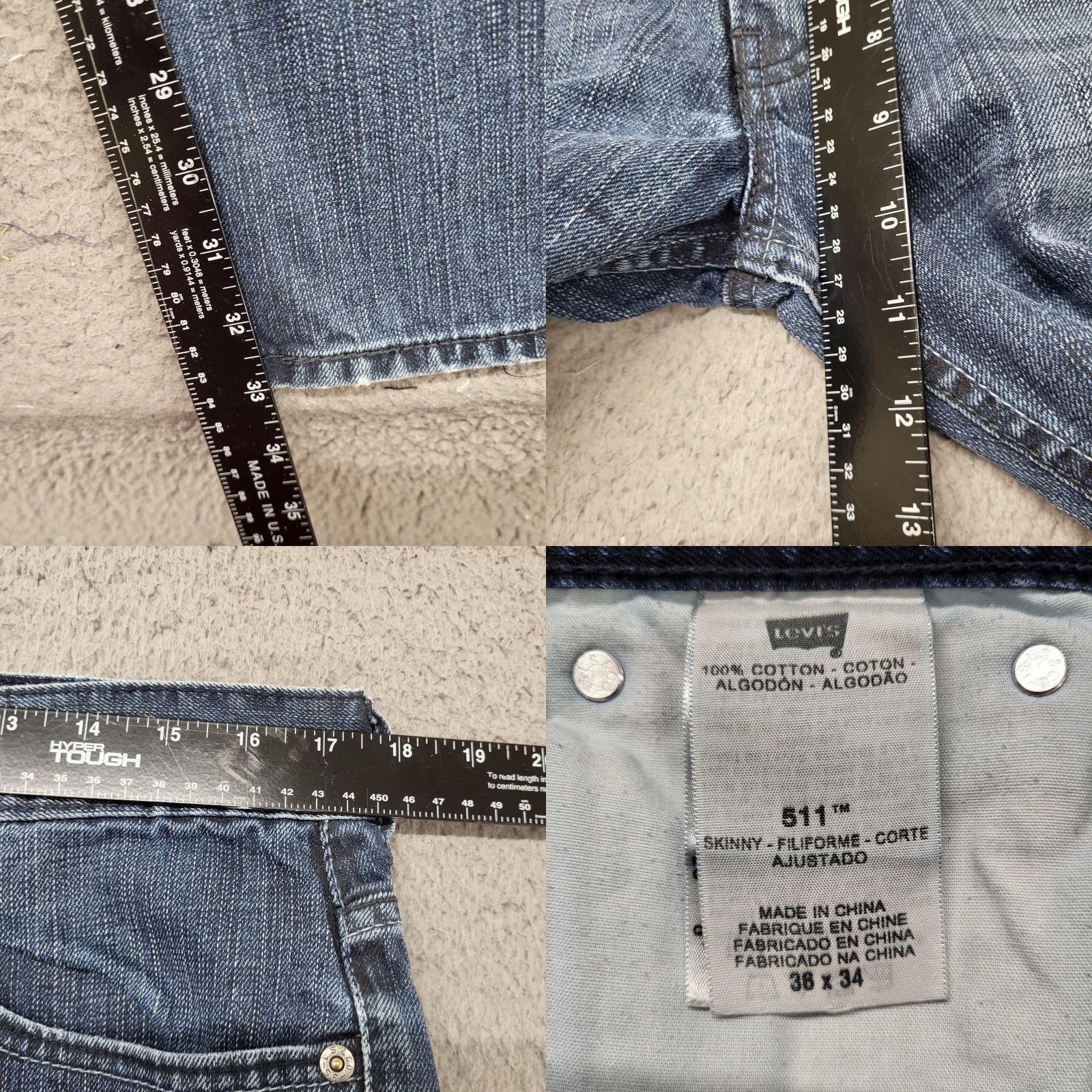Levi's Levi's Jeans Men 511 Skinny 38x34 Blue Dark Wash College Denim Size US 38 / EU 54 - 8 Thumbnail