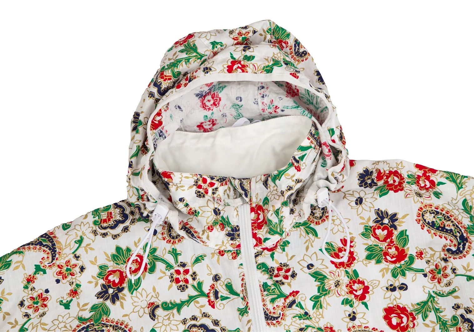 Junya Watanabe Colorful Paisley Print Anorak Jacket in White Green Red Size US S / EU 44-46 / 1 - 6 Thumbnail