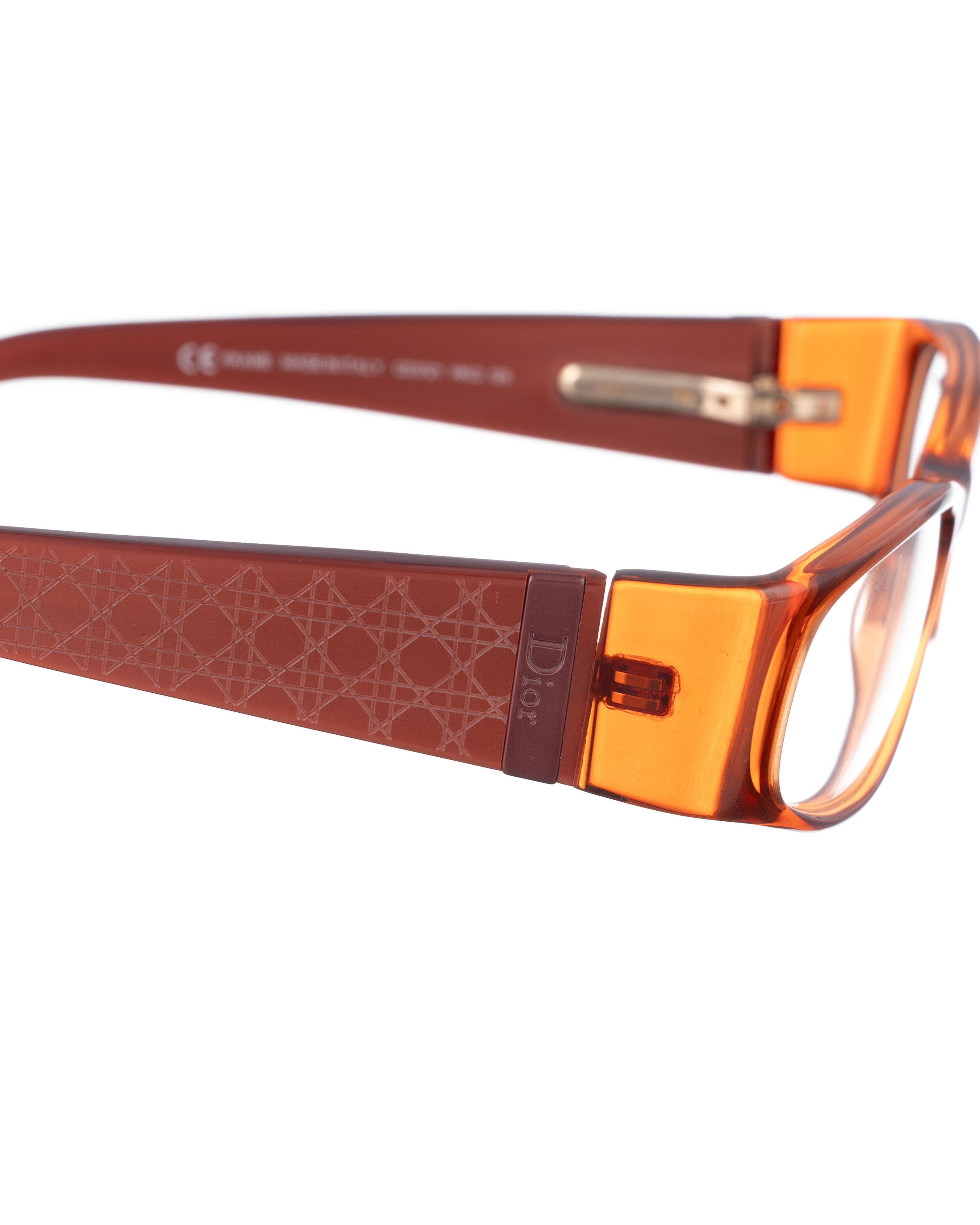 Dior Dior 00s Orange Burgundy Glasses with Logo Size ONE SIZE - 3 Thumbnail