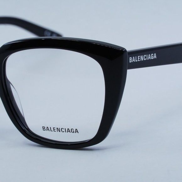 Balenciaga Balenciaga BB0062O 001 Eyeglasses Black 53mm Cat Eye Frame Size ONE SIZE - 2 Thumbnail