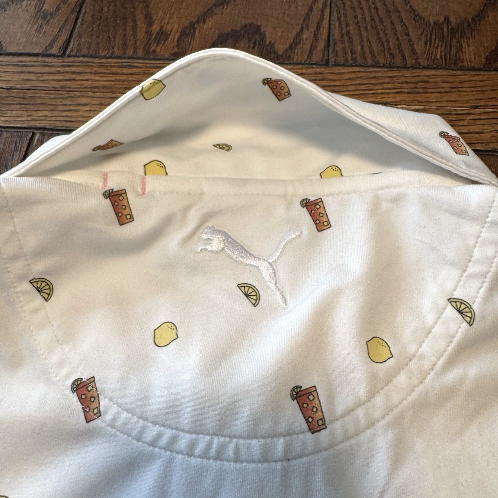 Puma PUMA Polo Golf Shirt Mens Medium Short Sleeve Arnold Palmer Ice Tea Lemon Drink White Size US M / EU 48-50 / 2 - 5 Thumbnail