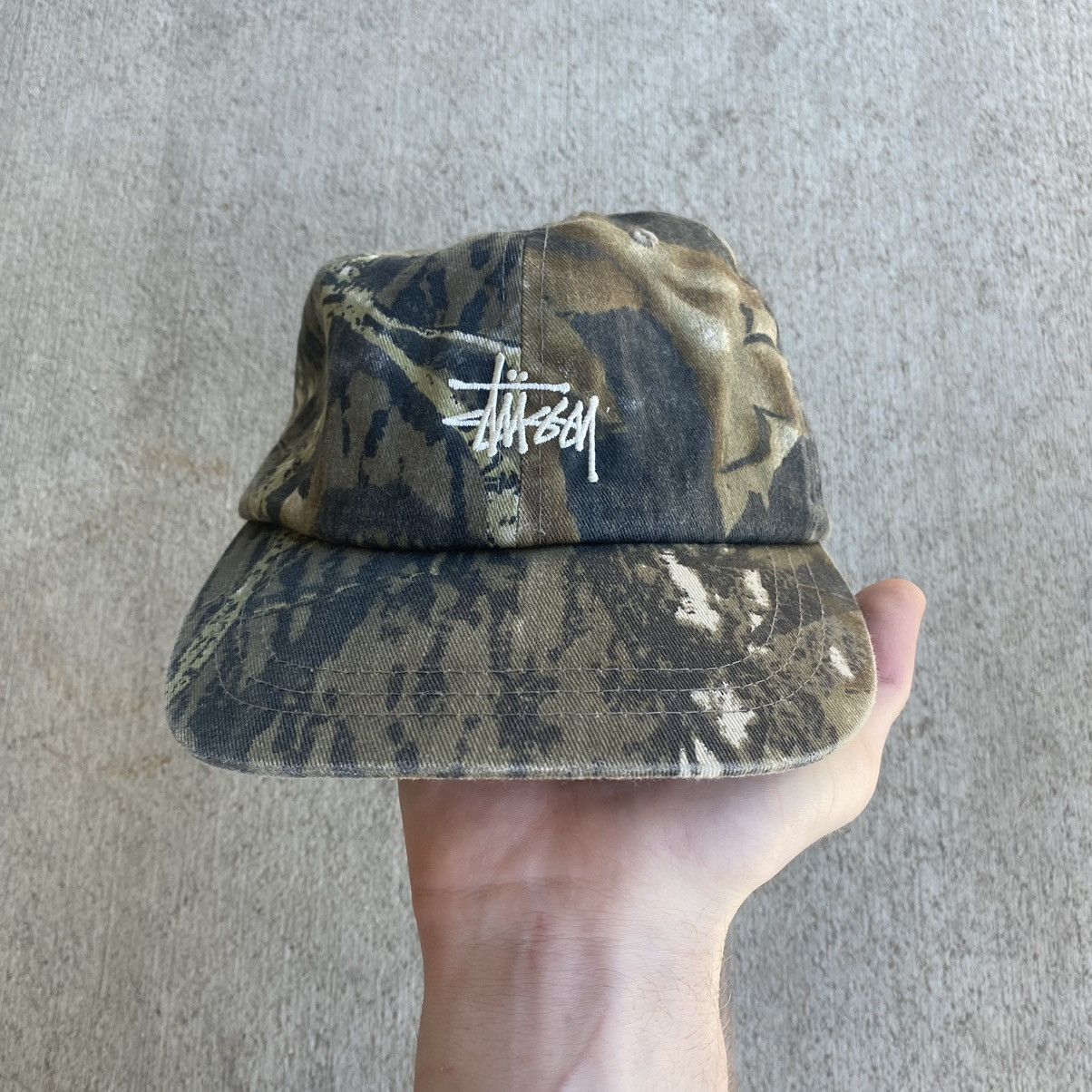 Vintage STUSSY Camouflage 6 Panel Cap Hat