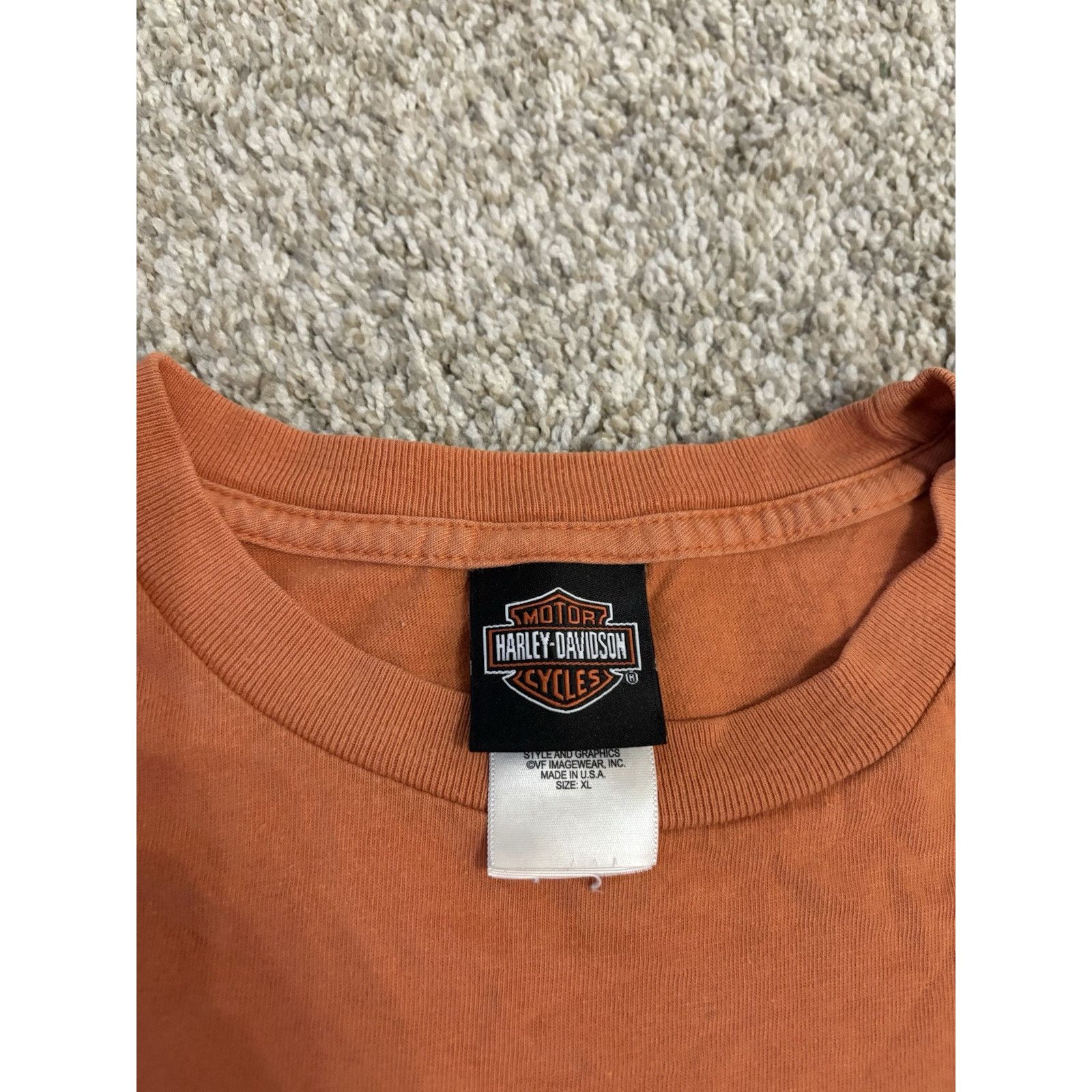 Harley Davidson VTG Y2k Harley-Davidson Men's Motor Cycles Orange XL T-shirt Size US XL / EU 56 / 4 - 5 Thumbnail