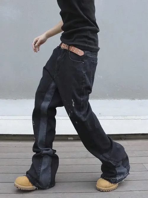 Japanese Brand Yukari x Asuka Wide leg Painted Y2k Design Jeans Size US 32 / EU 48 - 5 Thumbnail