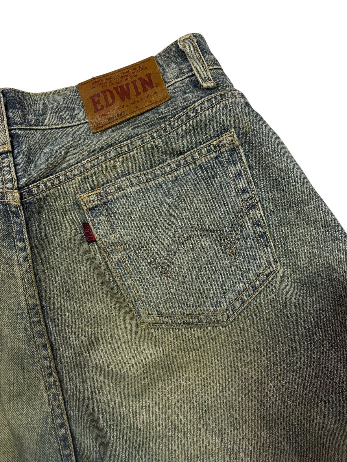 Edwin Vtg Edwin Japan 503 Mud Washed Distressed Jeans Size US 29 - 9 Thumbnail