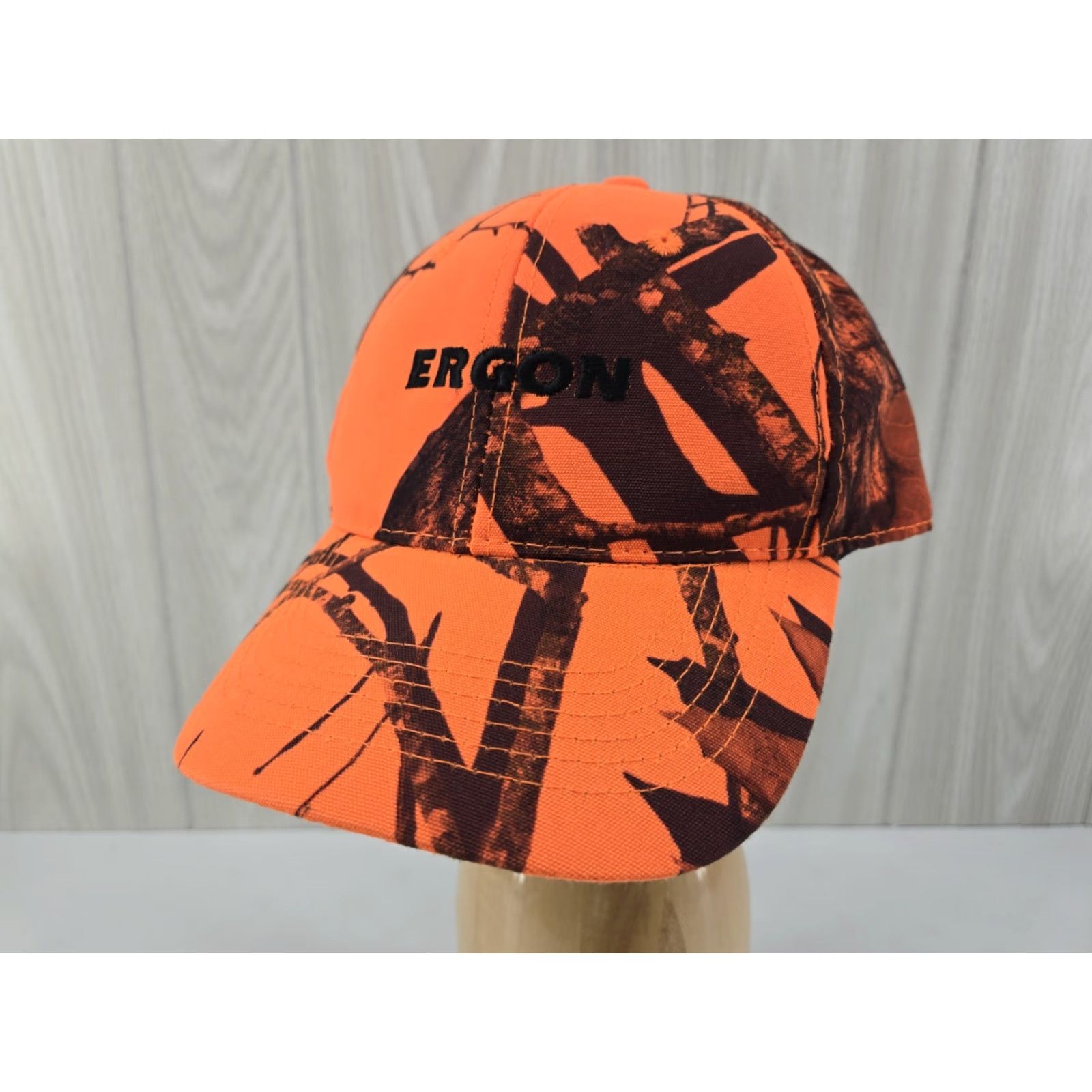 Vintage VINTAGE Mossy Oak Ergon Men's Safety Orange Hunting Cap Camo Baseball Cap Adjustable Orange Camouflage Men Size ONE SIZE - 2 Thumbnail