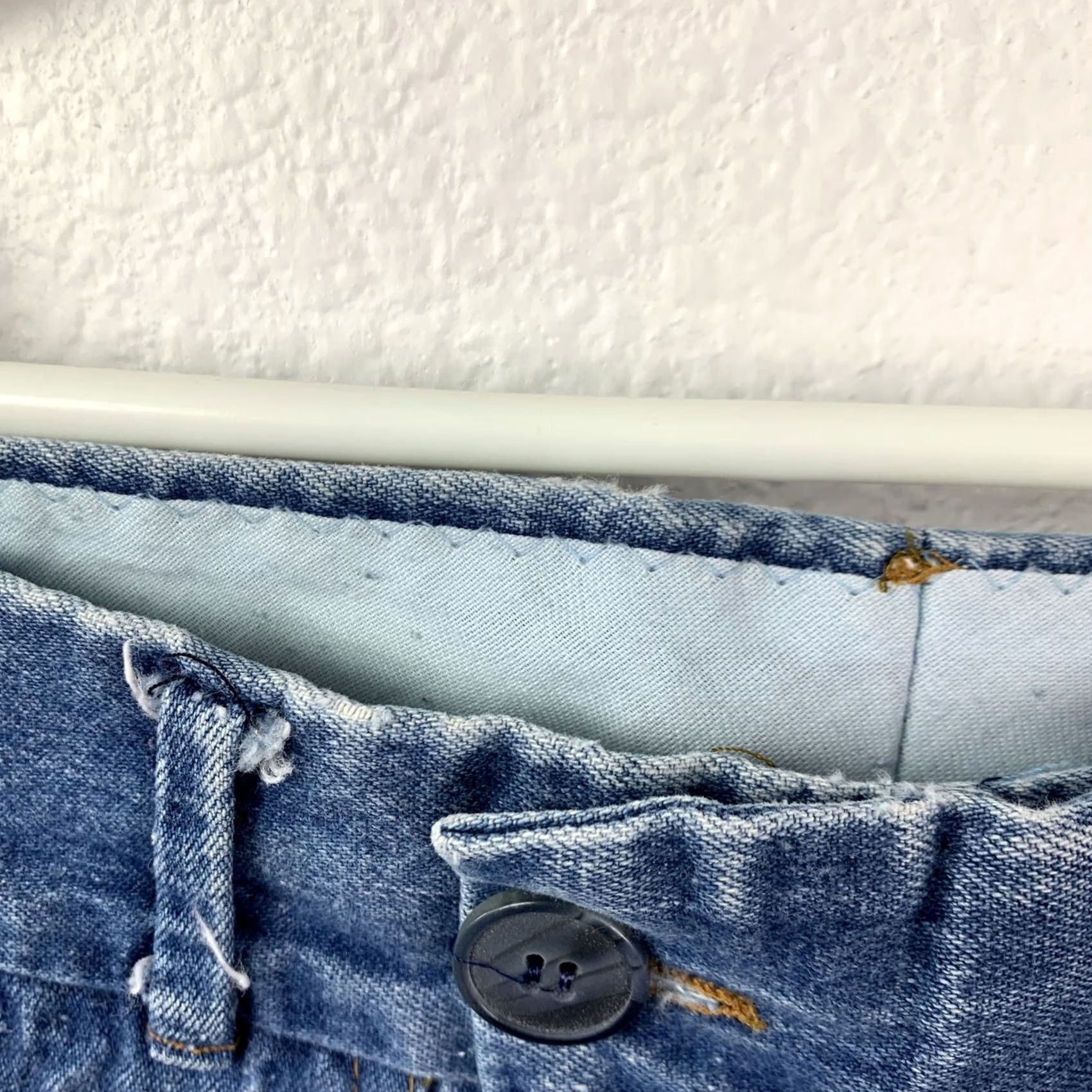 Vintage VINTAGE H.I.S Jeans Women Wide-Leg Denim Zipper Pockets 25in waist Distressed 70s Retro Blue Women Mens Girls Size 26" / US 2 / IT 38 - 6 Thumbnail