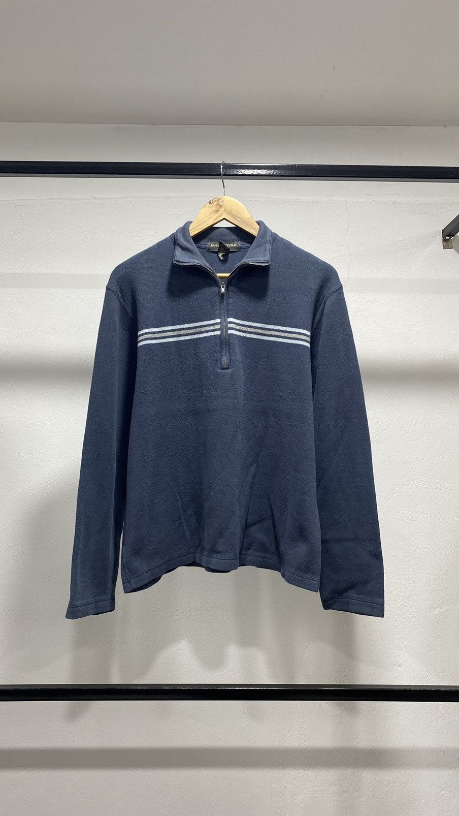 Japanese Brand × Vintage BANANA REPUBLIC KNIT HALFZIP SWEATER 90s Size US M / EU 48-50 / 2 - 1 Thumbnail