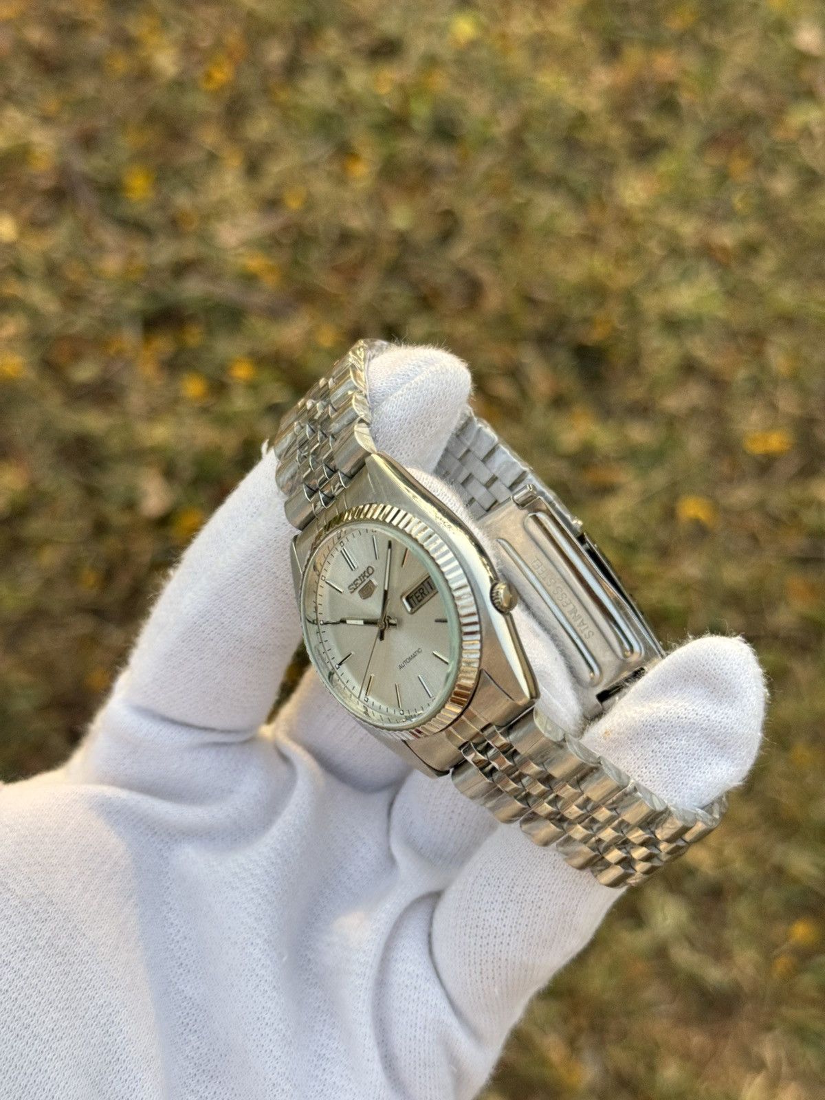 Seiko seiko 5 silver dial SNXJ automatic 7009-3110 Japan Made Size 36 - 6 Thumbnail