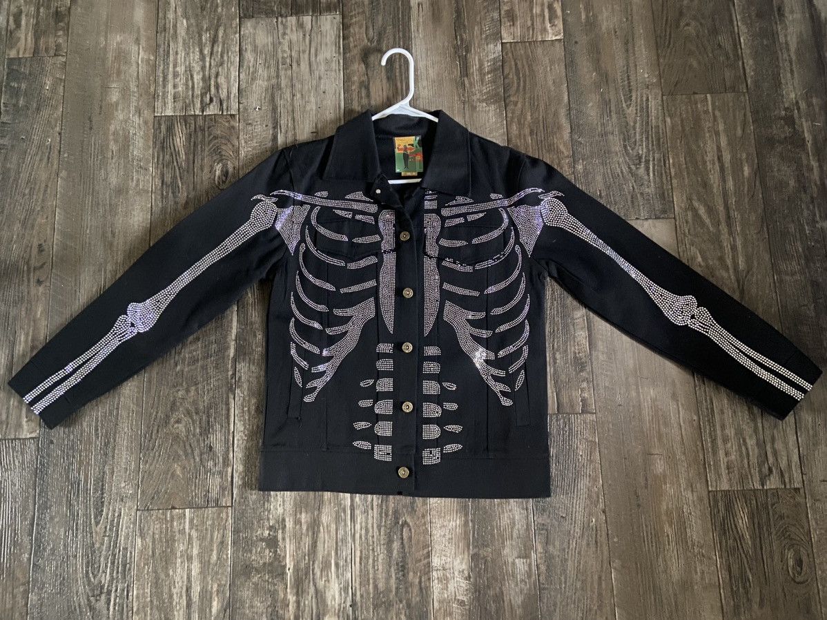 Designer Klan life skeleton denim jacket Size US S / EU 44-46 / 1 - 1 Thumbnail