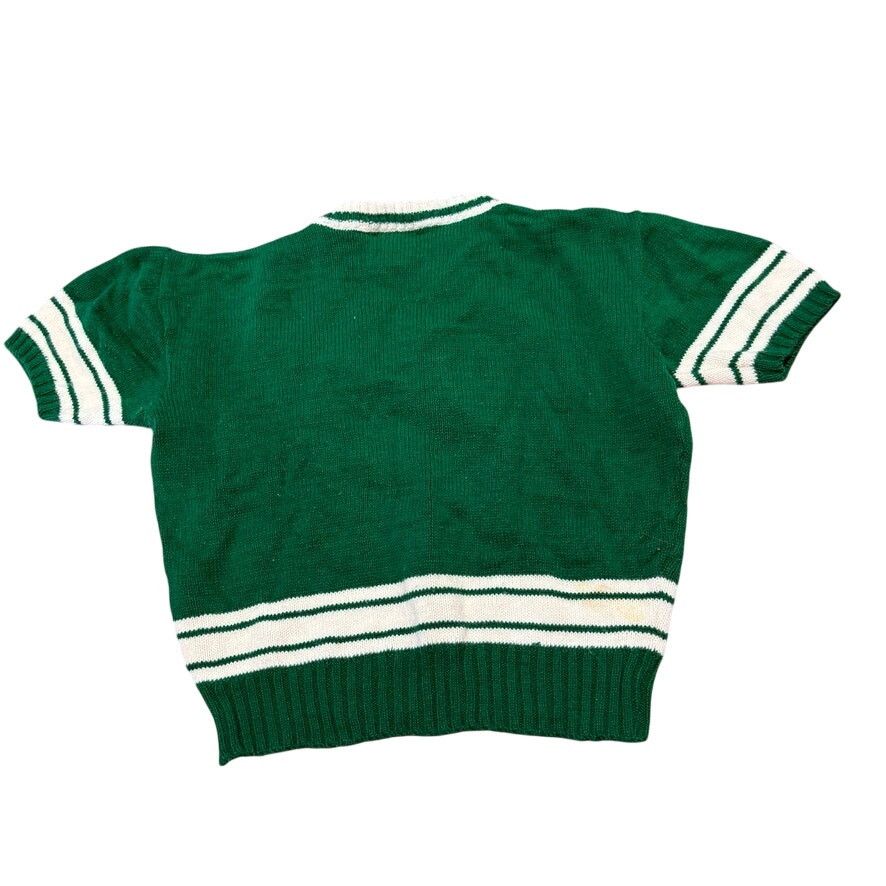 Vintage VTG DehencKnit Varsity Cheerleader Sweater Green Striped S Size S / US 4 / IT 40 - 5 Thumbnail