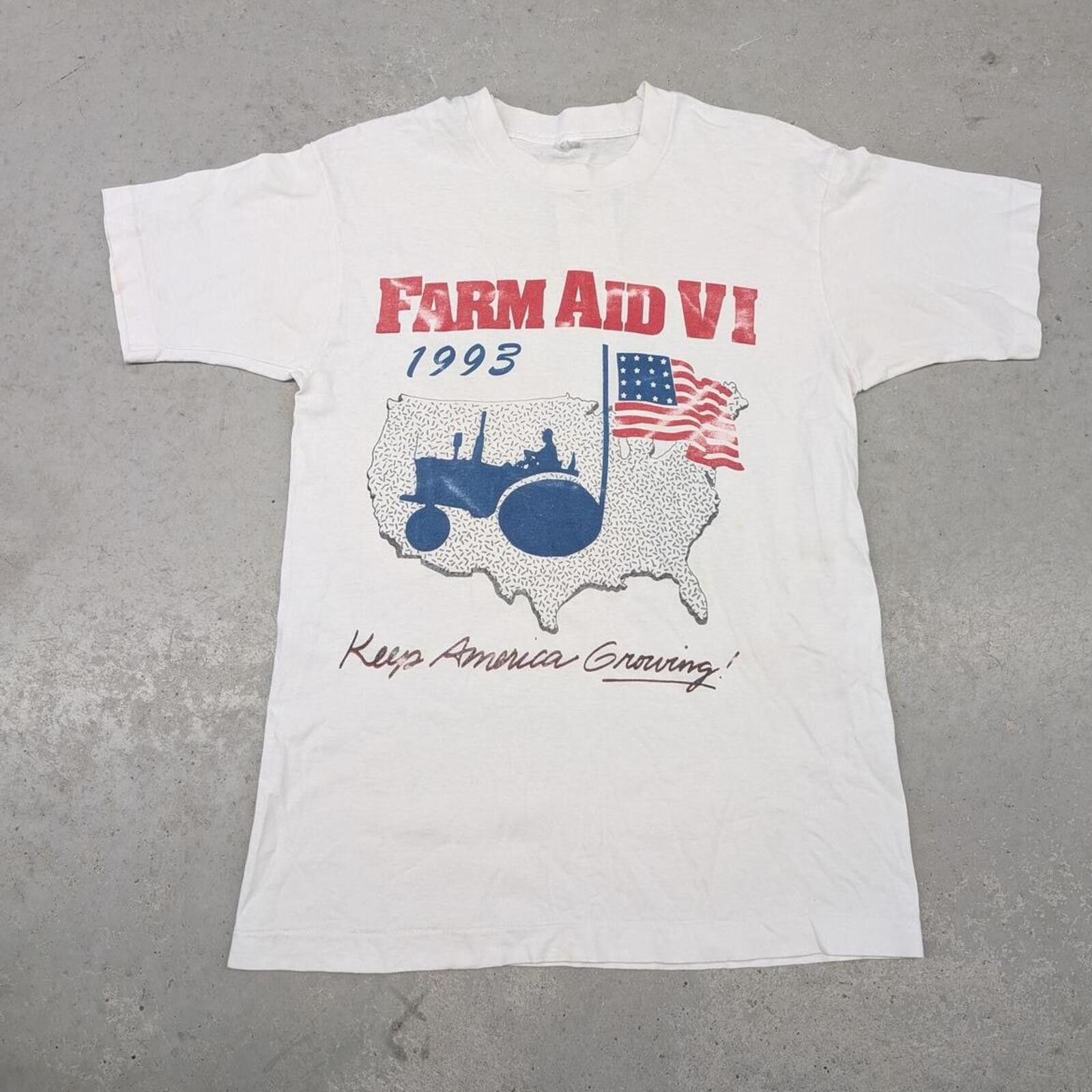 Vintage Vintage 1993 Farm Aid VI Concert T-shirt Alice in Chains Size US M / EU 48-50 / 2 - 3 Thumbnail