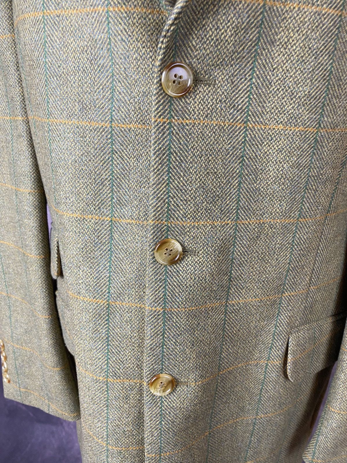 Other Brook Taverner Green Tweed Herringbone Check Blazer Size:42R Size 42R - 3 Thumbnail