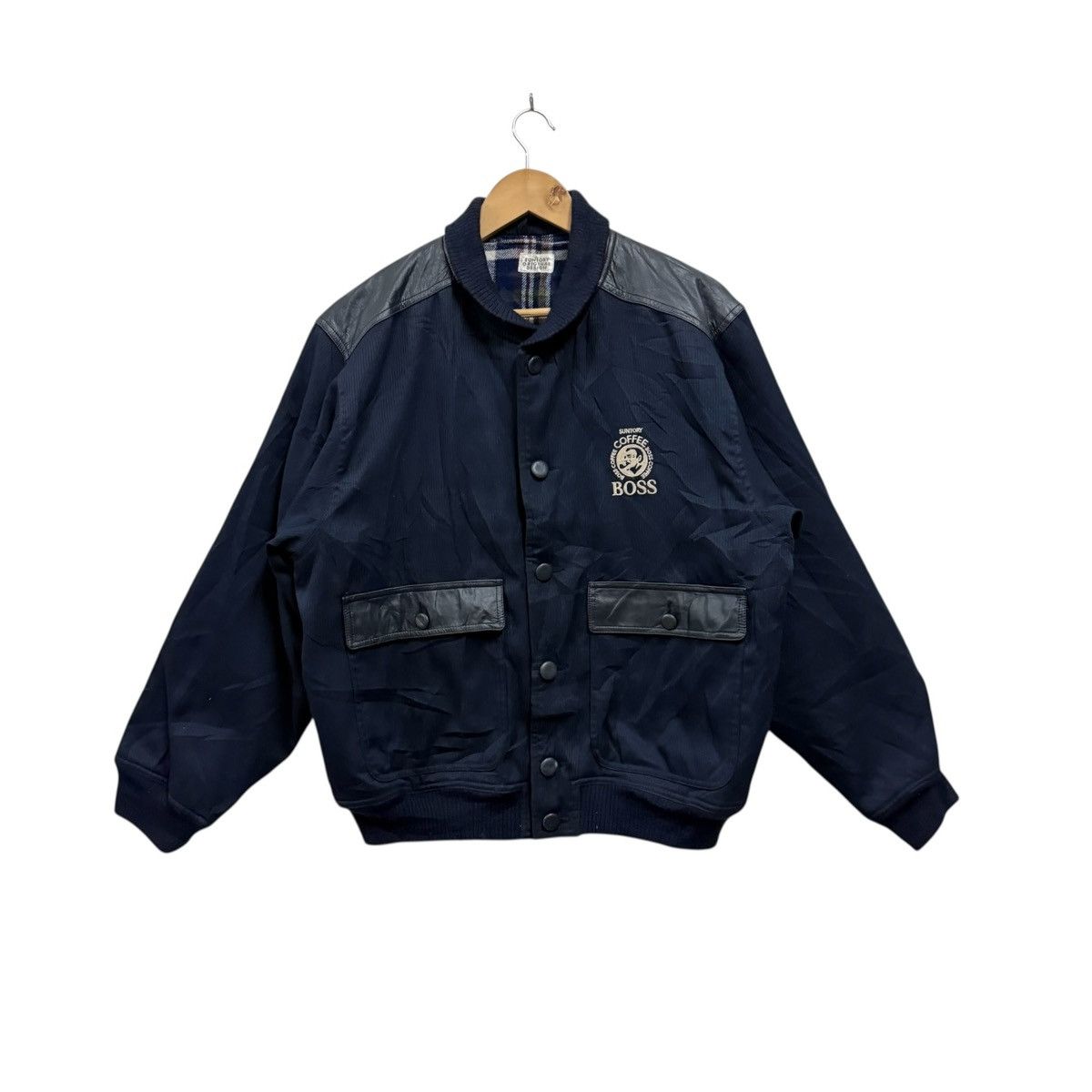 BOSS COFFEE MA-1ジャケット Vintage Coffee Boss Embroidery Big Logo Ma 1 Bomber Jacket