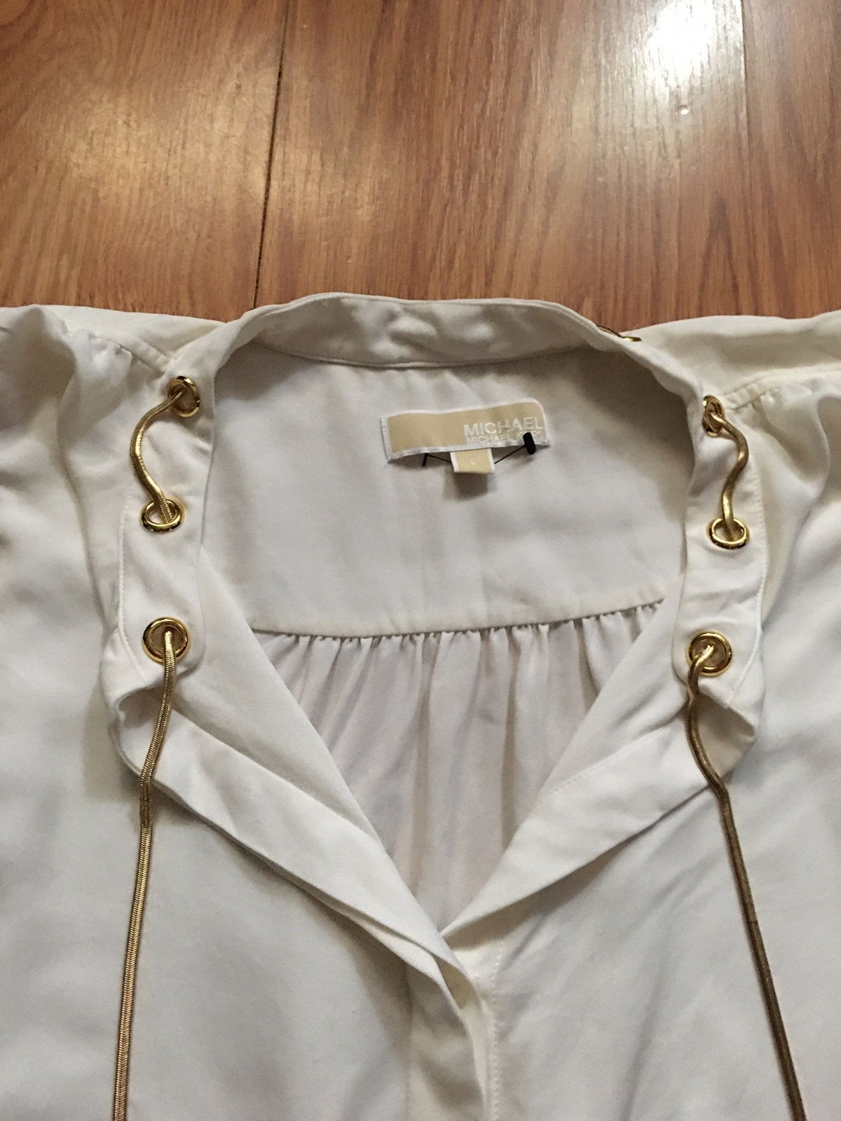 Michael Kors Michael Kors Chain-Neck Silk Blouse Sleeveless Size L Size L / US 10 / IT 46 - 8 Thumbnail