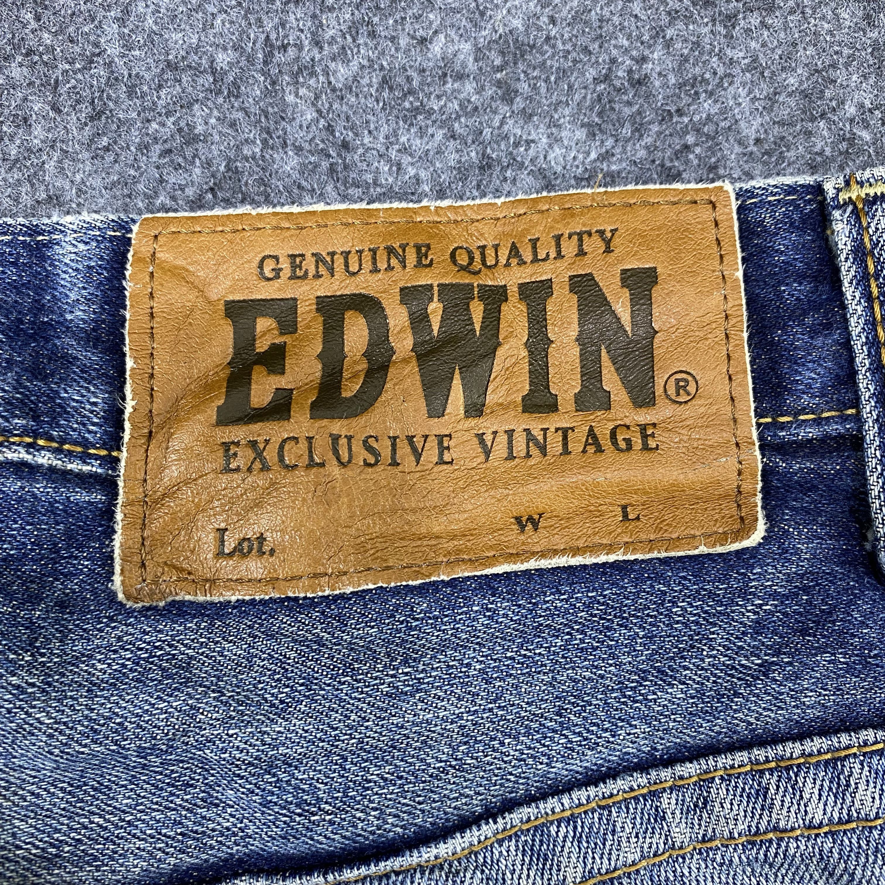 Edwin × Jean × Vintage Vintage Edwin EX404 Distressed Blue Wash Jeans - J1156 Size US 32 / EU 48 - 11 Thumbnail