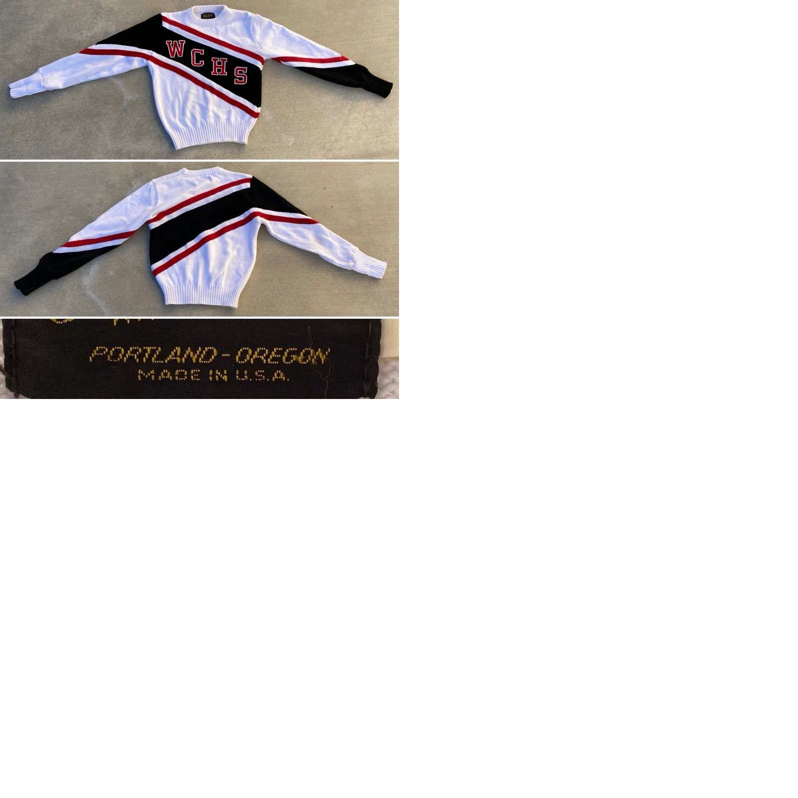 Vintage VINTAGE Dehen Cheerleader Sweater WCHS White Black Red Acrylic Knit Size M Size M / US 6-8 / IT 42-44 - 12 Thumbnail