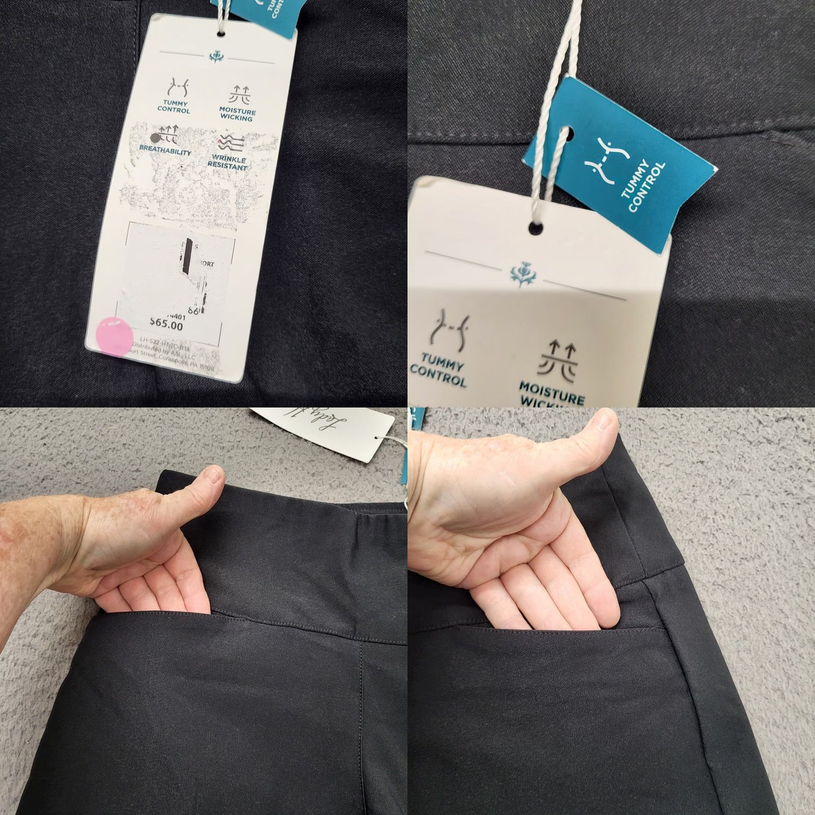 Vintage Lady Hagen Shorts Women's Size Small Classic Black Tummy Control Pull On Golf Size 28" / US 6 / IT 42 - 8 Thumbnail