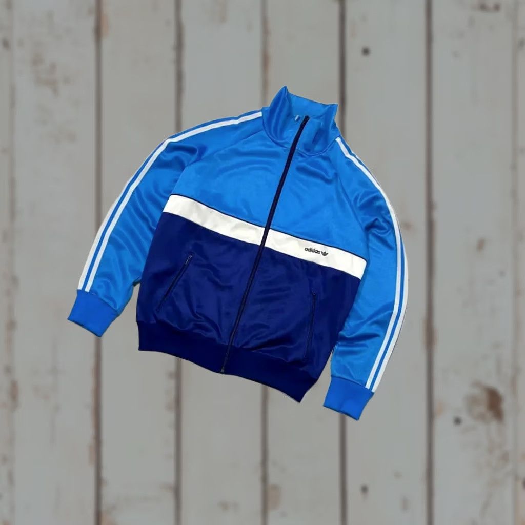 Adidas VINTAGE adidas Tracksuit Jacket Pant 2 Piece Men Size M Blue 80s Size 40R - 1 Thumbnail