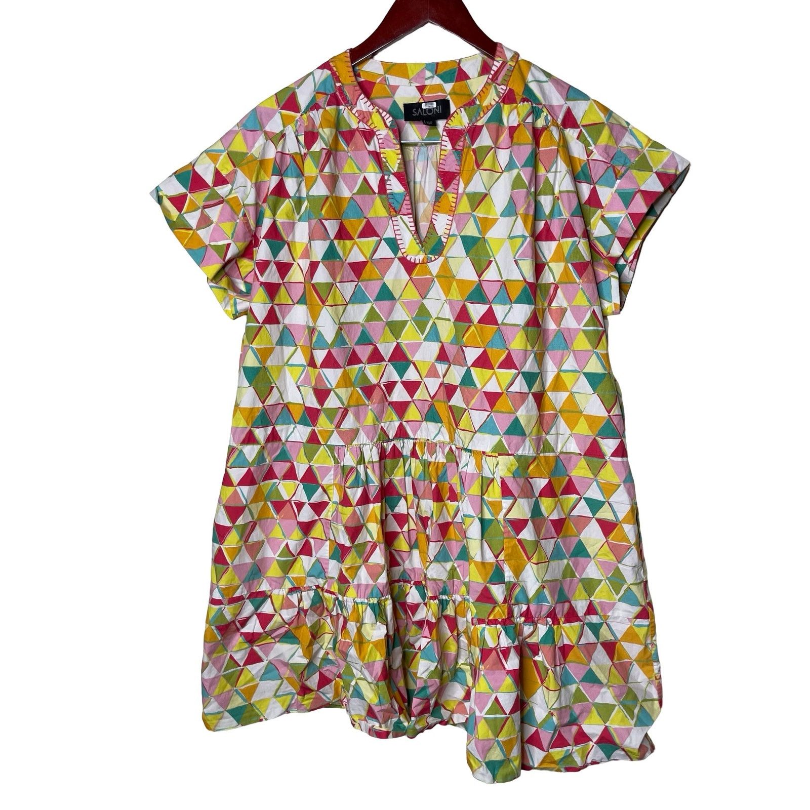 Other Saloni Ashley B Pullover V Neckline Geometric Dress 8 Size M / US 6-8 / IT 42-44 - 2 Thumbnail