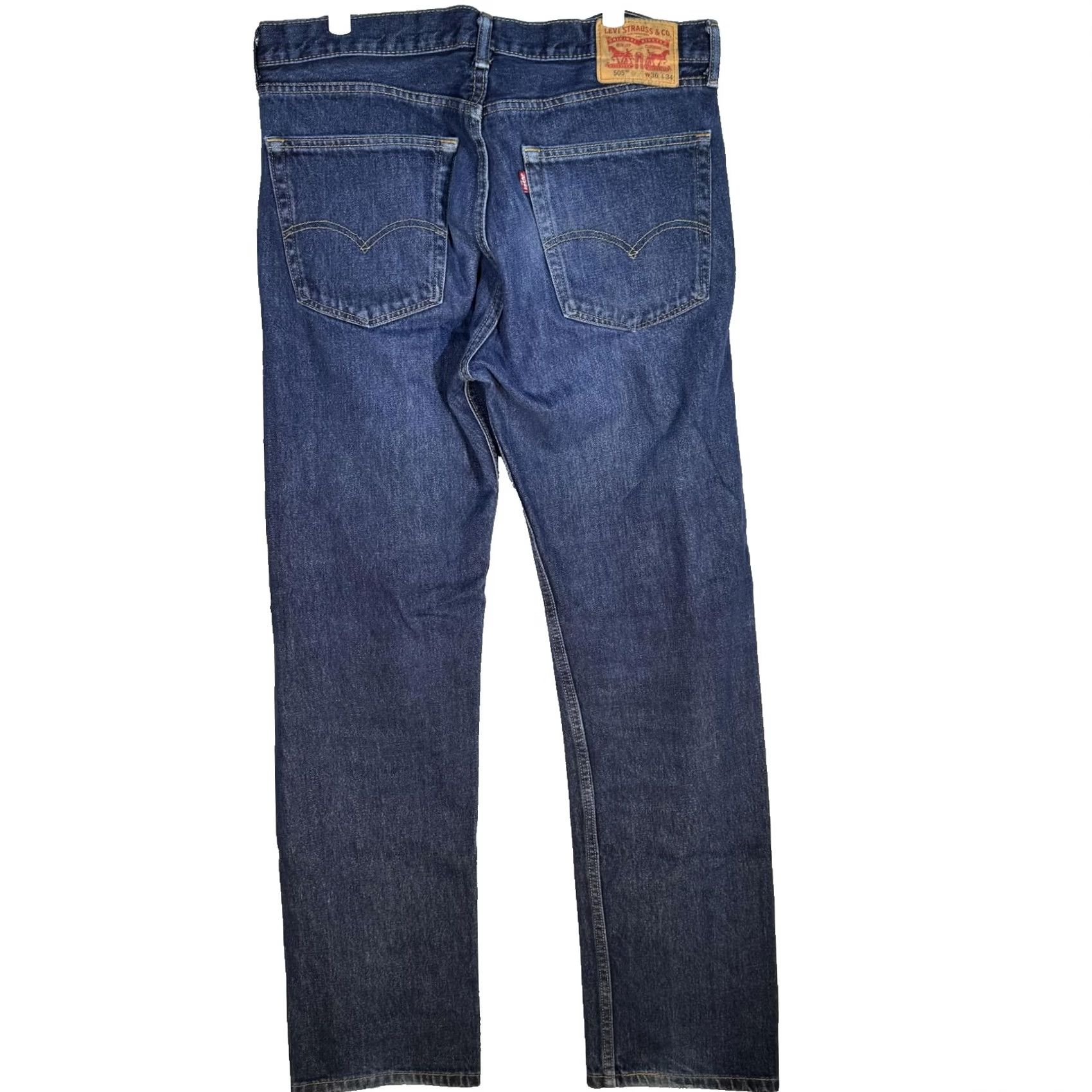 Levi's Levis 505 Jeans Mens 36x34 Blue Straight Leg Denim Regular Fit Classic Size US 36 / EU 52 - 2 Thumbnail