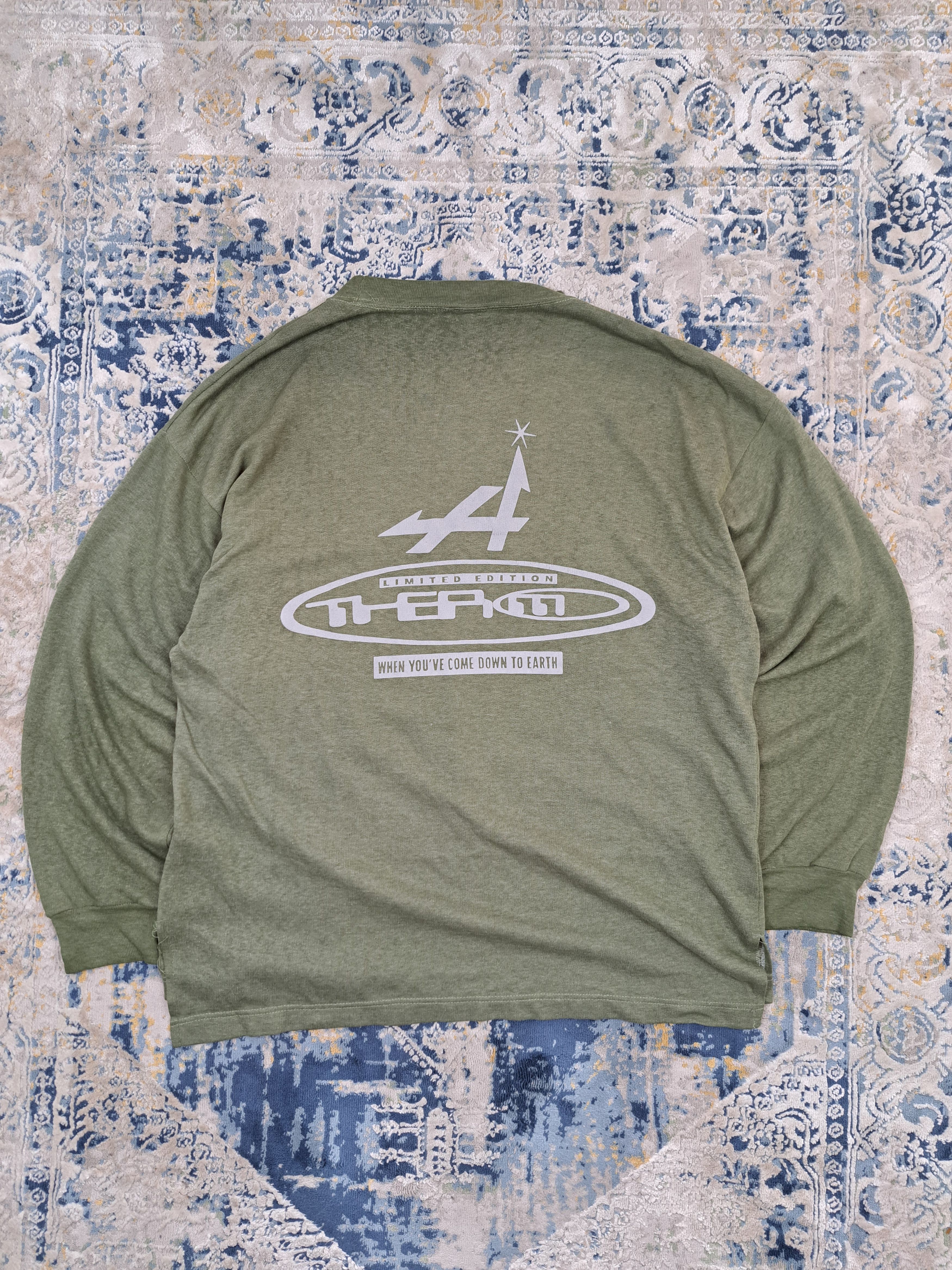 image of Archival Clothing x Band Tees Vintage 90's Come Down To Earth Techno Longsleeve Hardcore Dj in Gree