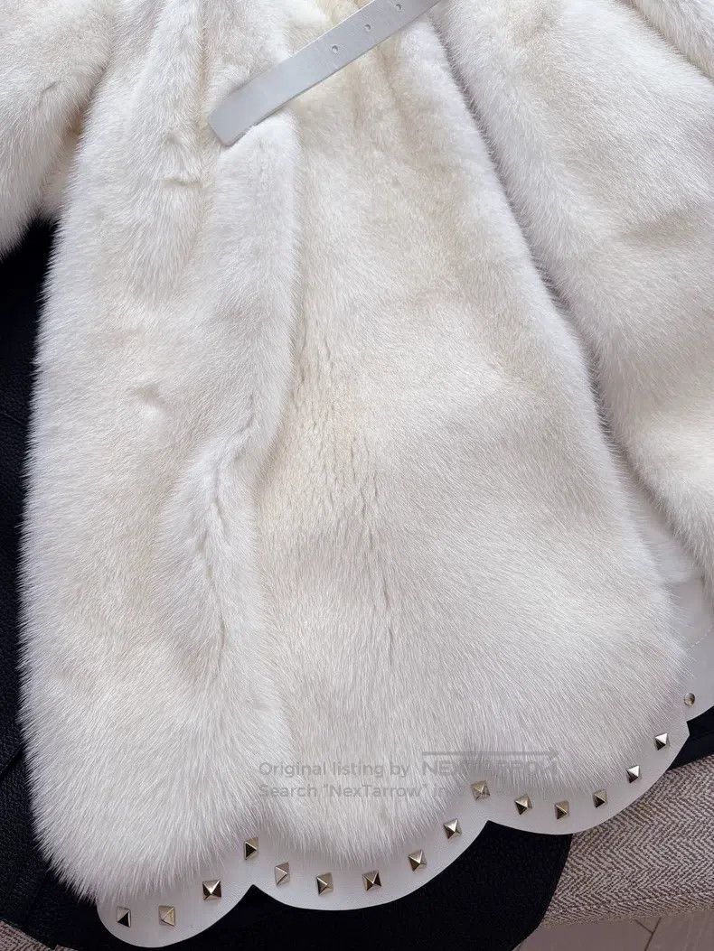 Valentino Valentino White mink velvet fur coat Size S / US 4 / IT 40 - 5 Thumbnail