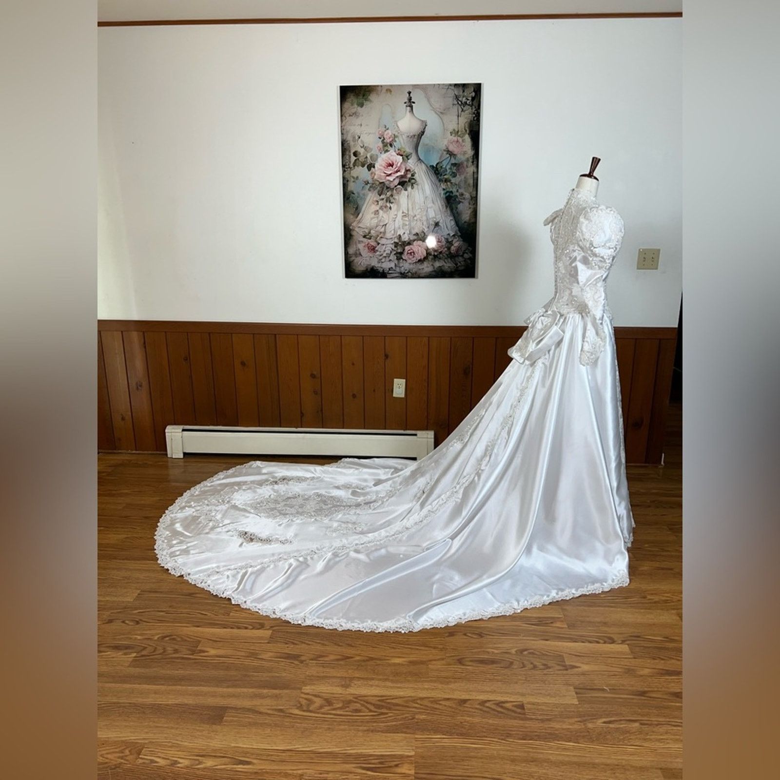 Vintage Preserved Vintage 90s Eden Bridals Cathedral Wedding Gown! Size L / US 10 / IT 46 - 8 Thumbnail