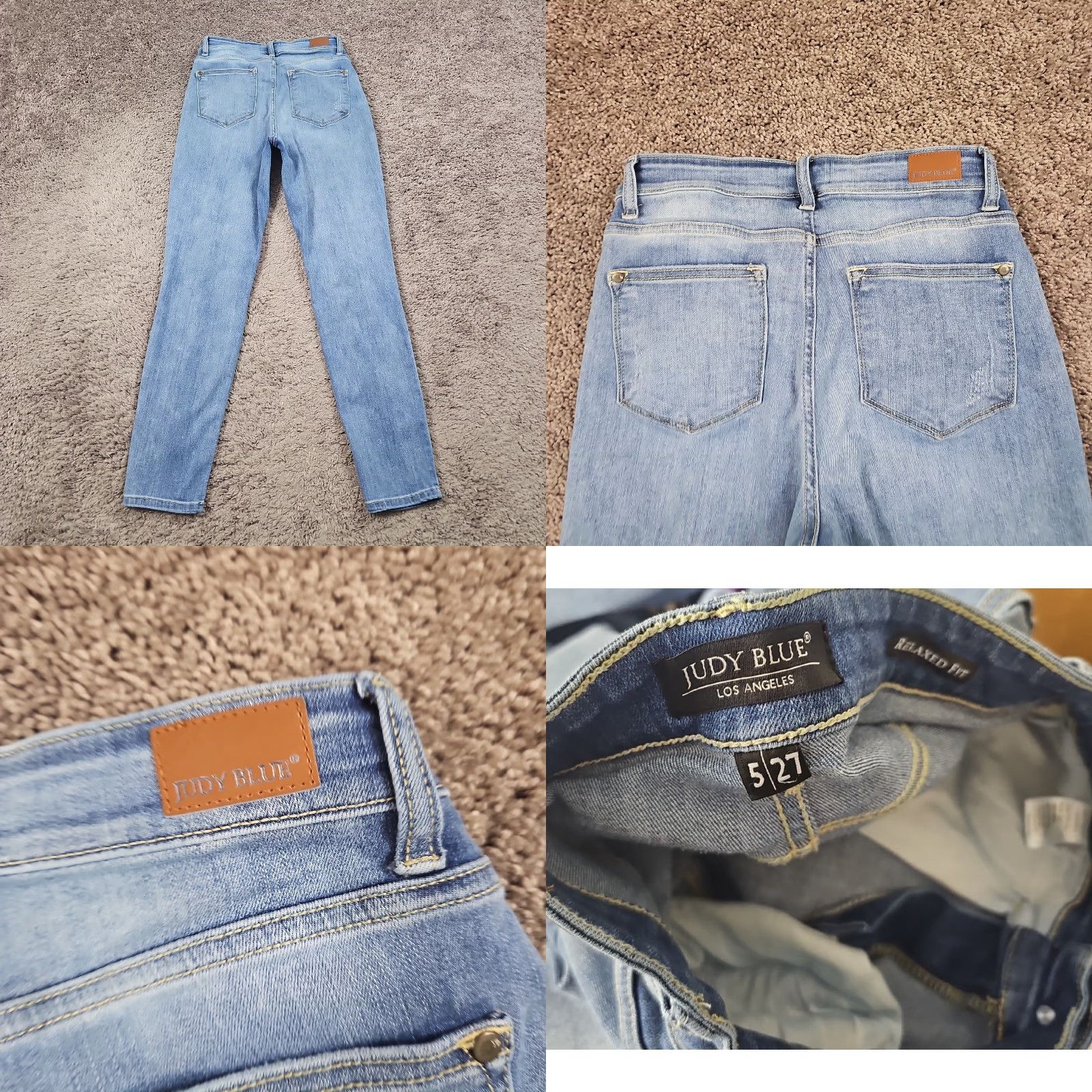 Denime Judy Blue Jeans Womens 5 Blue Skinny Relaxed Fit Light Wash Stretch Denim 25x29 Size 27" / US 4 / IT 40 - 8 Thumbnail
