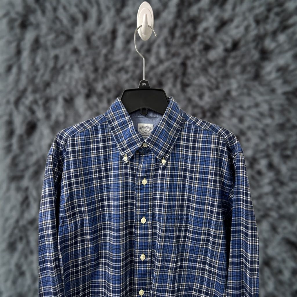 Brooks Brothers Brooks Brothers 346 Original Polo Shirt Mens M Blue Plaid Slim Button Down L/S Dress Shirt Size US M / EU 48-50 / 2 - 1 Thumbnail