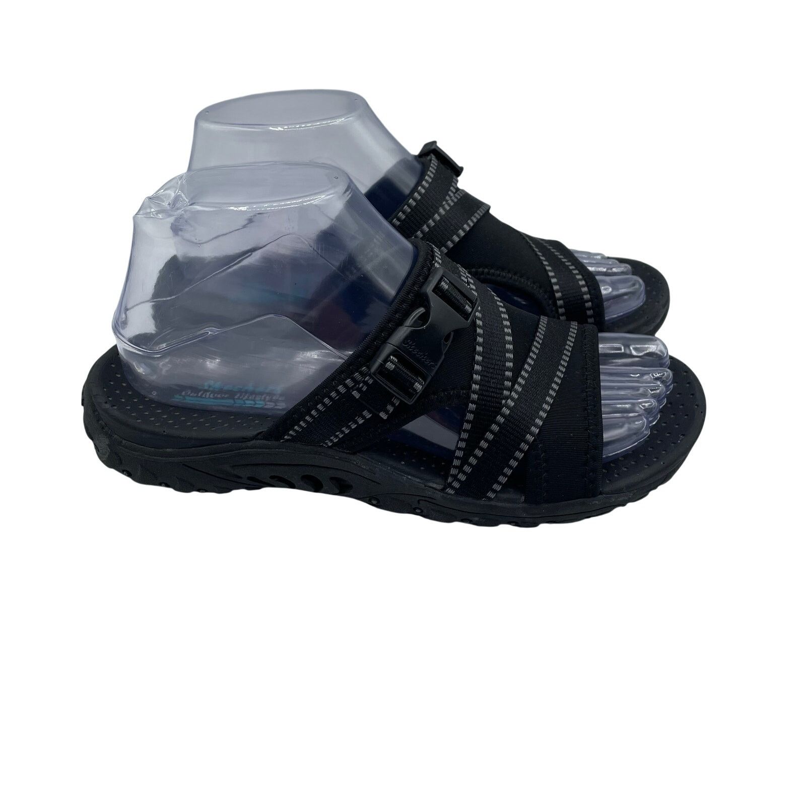 SKECHERS Skechers Reggae Slide Thru Sandals Black Outdoors Womens 6 Size US 6 / IT 36 - 3 Thumbnail