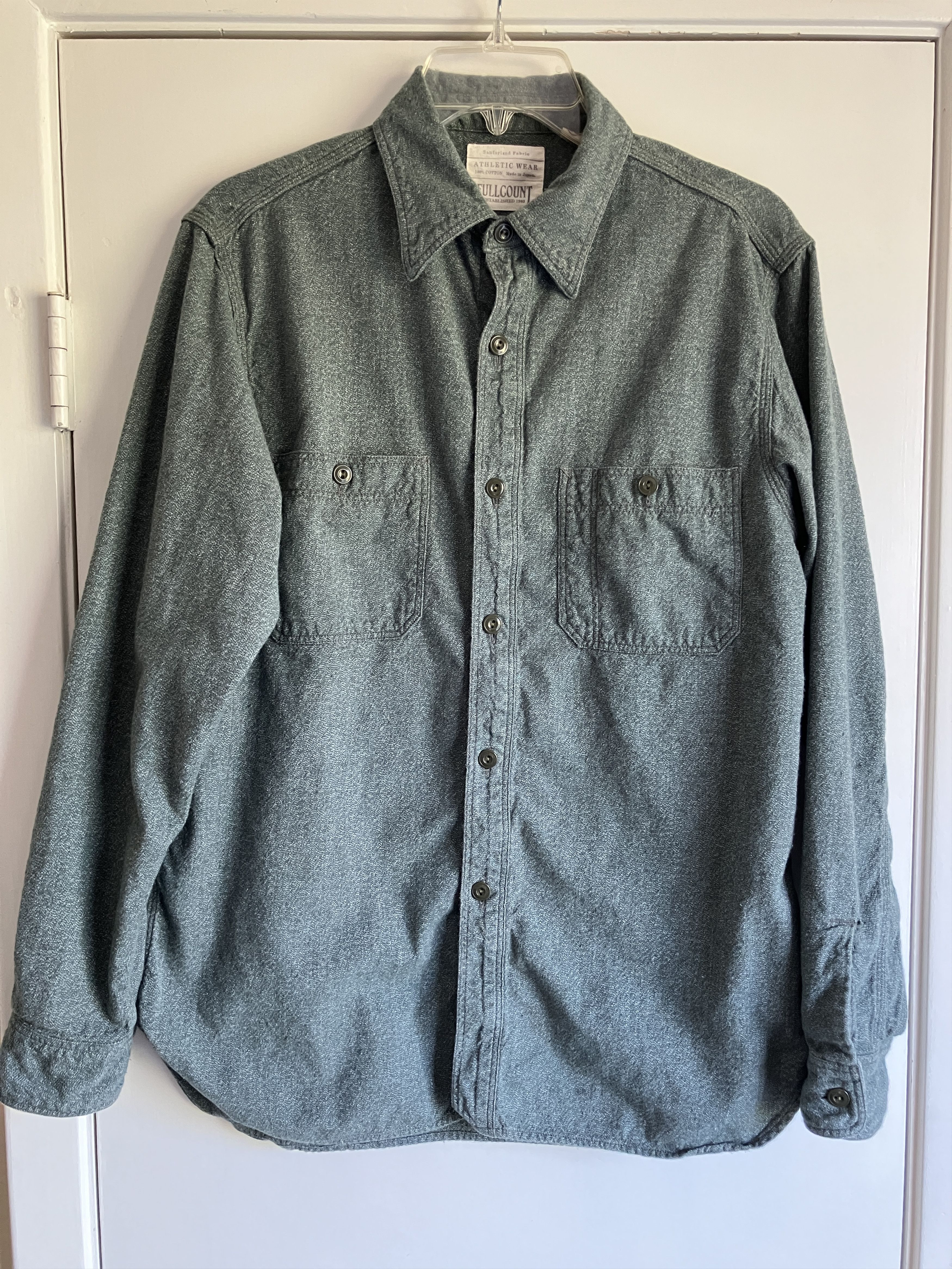 Full Count & Co. 4058 covert chambray work shirt Size US M / EU 48-50 / 2 - 1 Thumbnail
