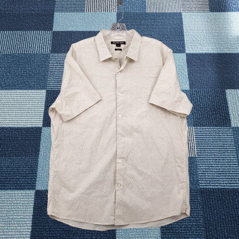 Michael Kors Michael Kors Shirt XL Beige Floral Button Up Slim Camp Large Extra Mens Size US XL / EU 56 / 4 - 1 Thumbnail