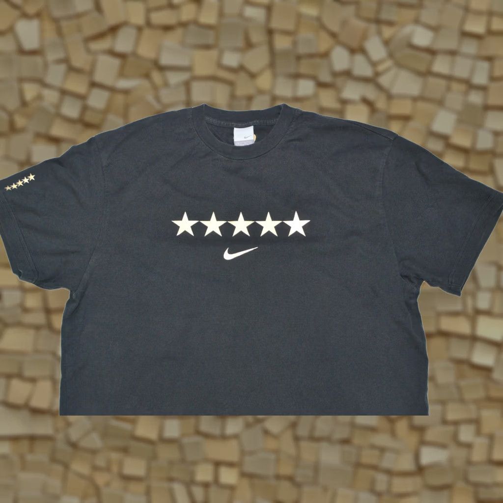 Nike Nike Vintage 5 Stars Center Swoosh T-Shirt Tee Black XL Men - 90s Stars Made in Turkey Size US XL / EU 56 / 4 - 1 Thumbnail