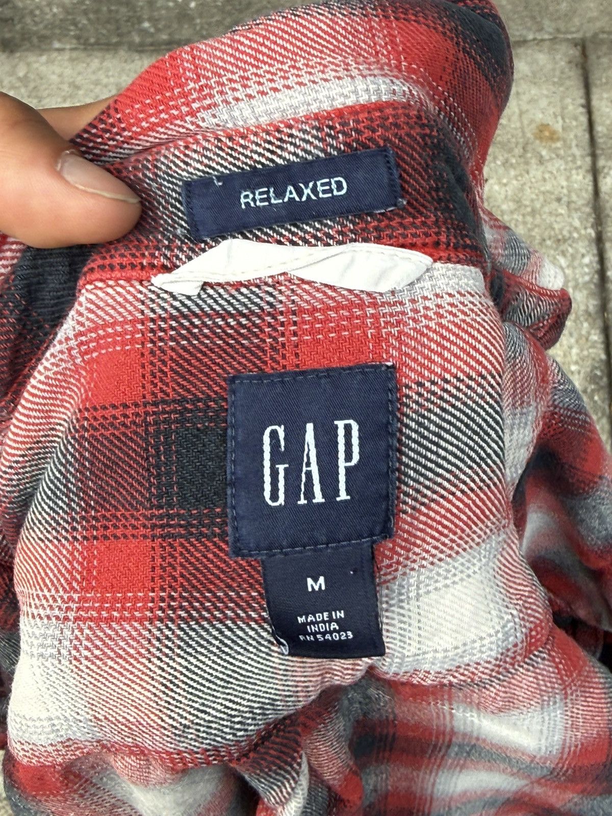 Gap 90s GAP Cotton Relaxed Fit Plaid Red Black & White Flannel Size US M / EU 48-50 / 2 - 3 Thumbnail