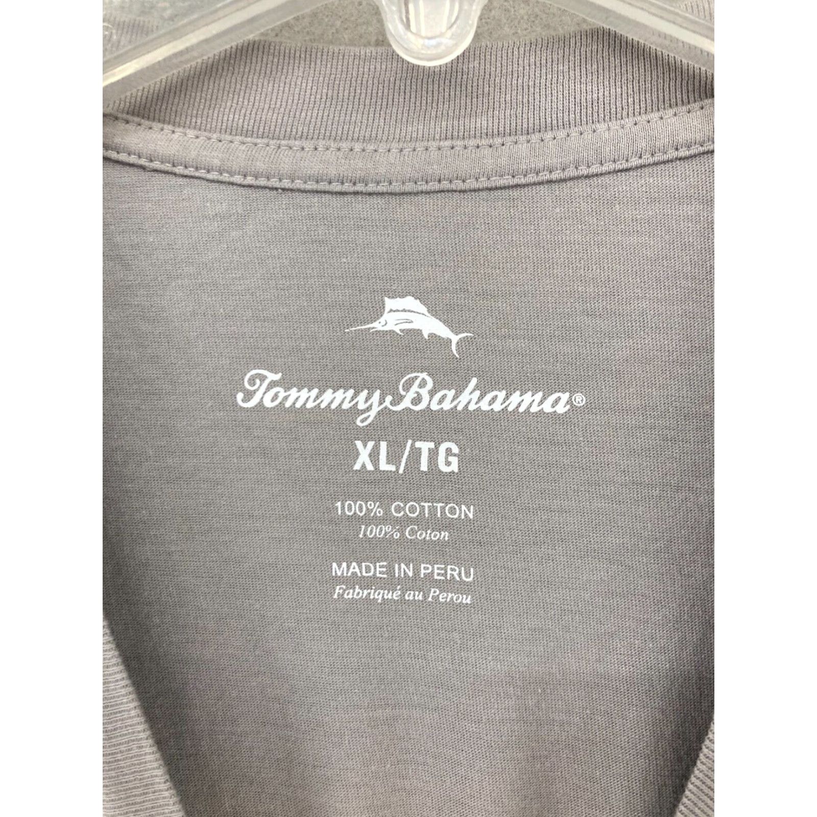 Tommy Bahama Tommy Bahama Mens TShirt XL Gray Tropical Floral - Casual Cotton Crew Neck Short Sleeve Hawaiian Shirt Style Size US XL / EU 56 / 4 - 4 Thumbnail