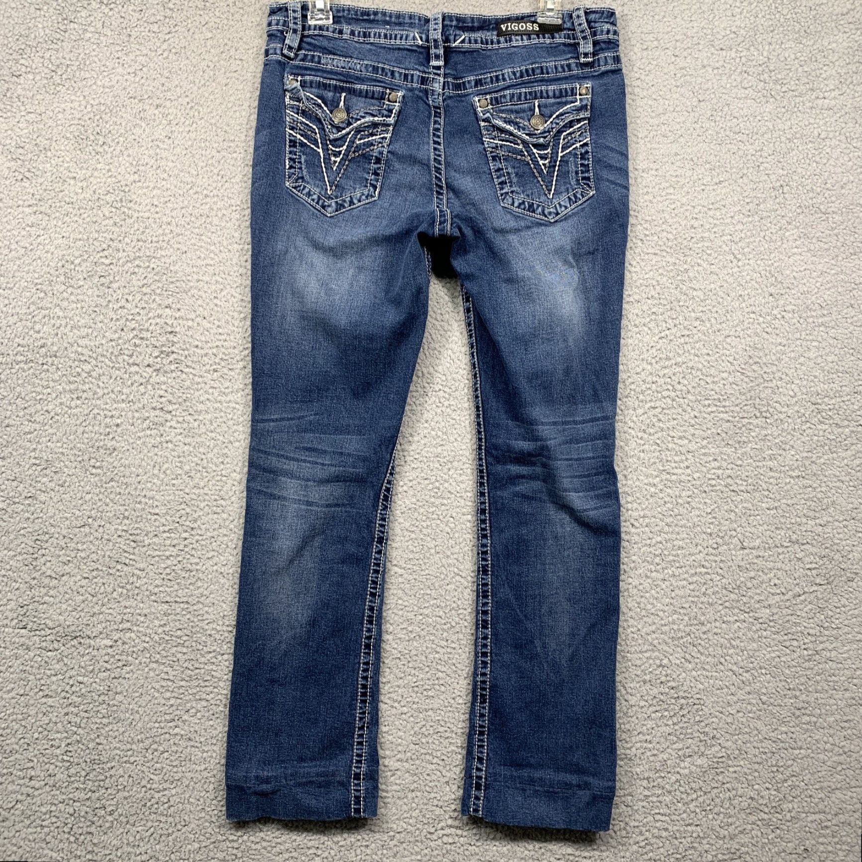 Vintage Vigoss Blue Jeans Womens Size S8 Heritage Fit Slim Bootcut Stretch Hemmed READ Size 30" / US 8 / IT 44 - 4 Thumbnail