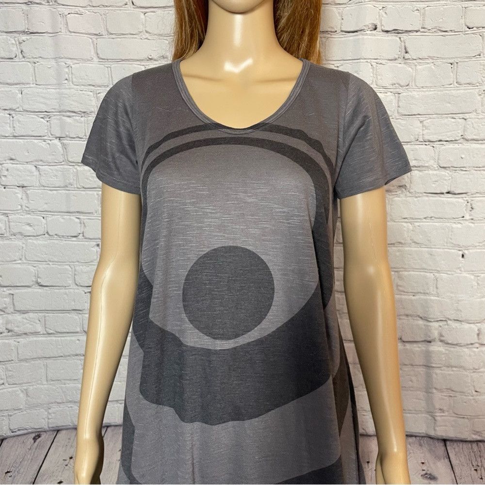 Other Go Couture Asymmetrical Hem Grey Short Sleeve V-Neck Tee Si Size L / US 10 / IT 46 - 2 Thumbnail