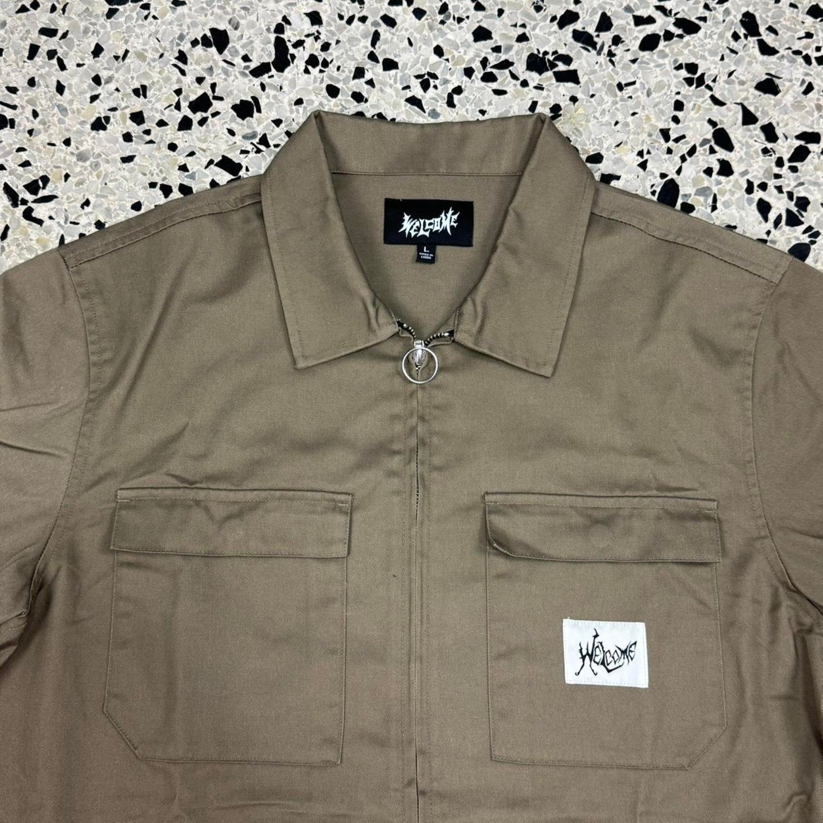 Welcome Skateboards WELCOME SKATEBOARDS NEPHILIM ZIP UP TWILL WORK SHIRT: Size US L / EU 52-54 / 3 - 4 Thumbnail